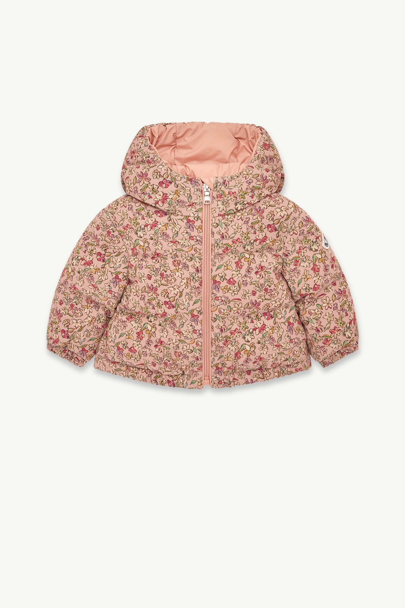 Plumífero de pana con capucha Francesca Niña Rosado Moncler 0
