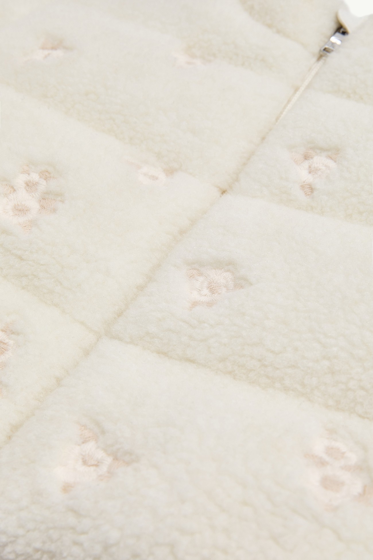 Chaqueta acolchada efecto peluche con bordado Chiara Niña Blanco Marfil Moncler 3