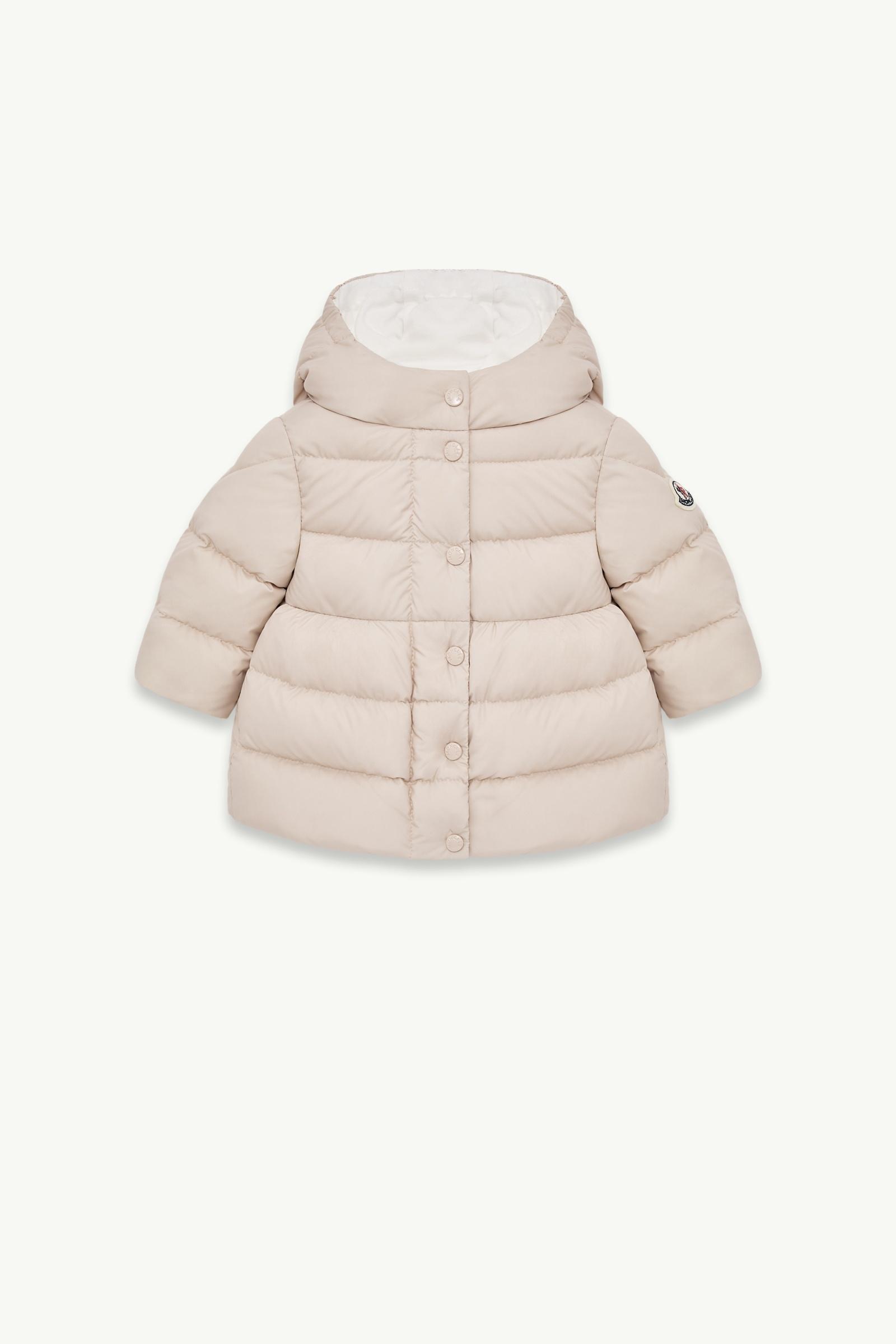 Charlotte Hooded Long Down Jacket Girl Light Beige Moncler, 1 of 0