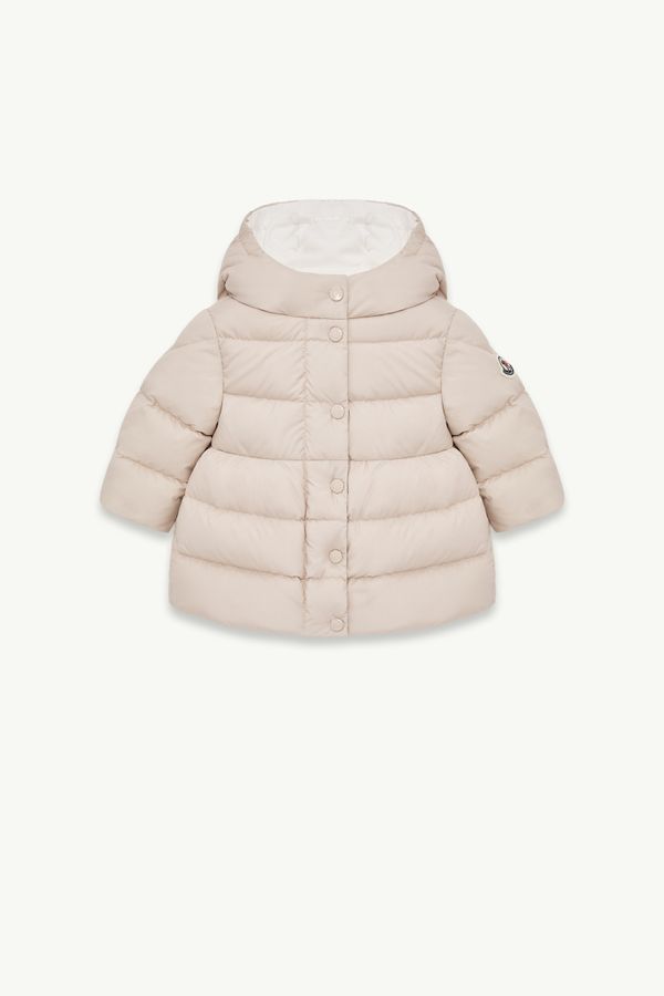 Plumífero largo con capucha Charlotte Niña Beige Claro Moncler 0