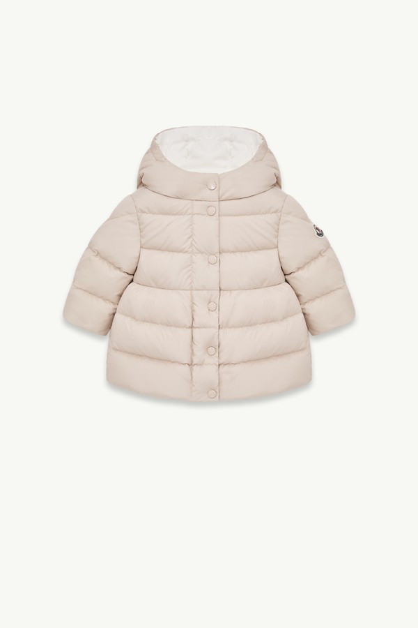Plumífero largo con capucha Charlotte Niña Beige Claro Moncler 0