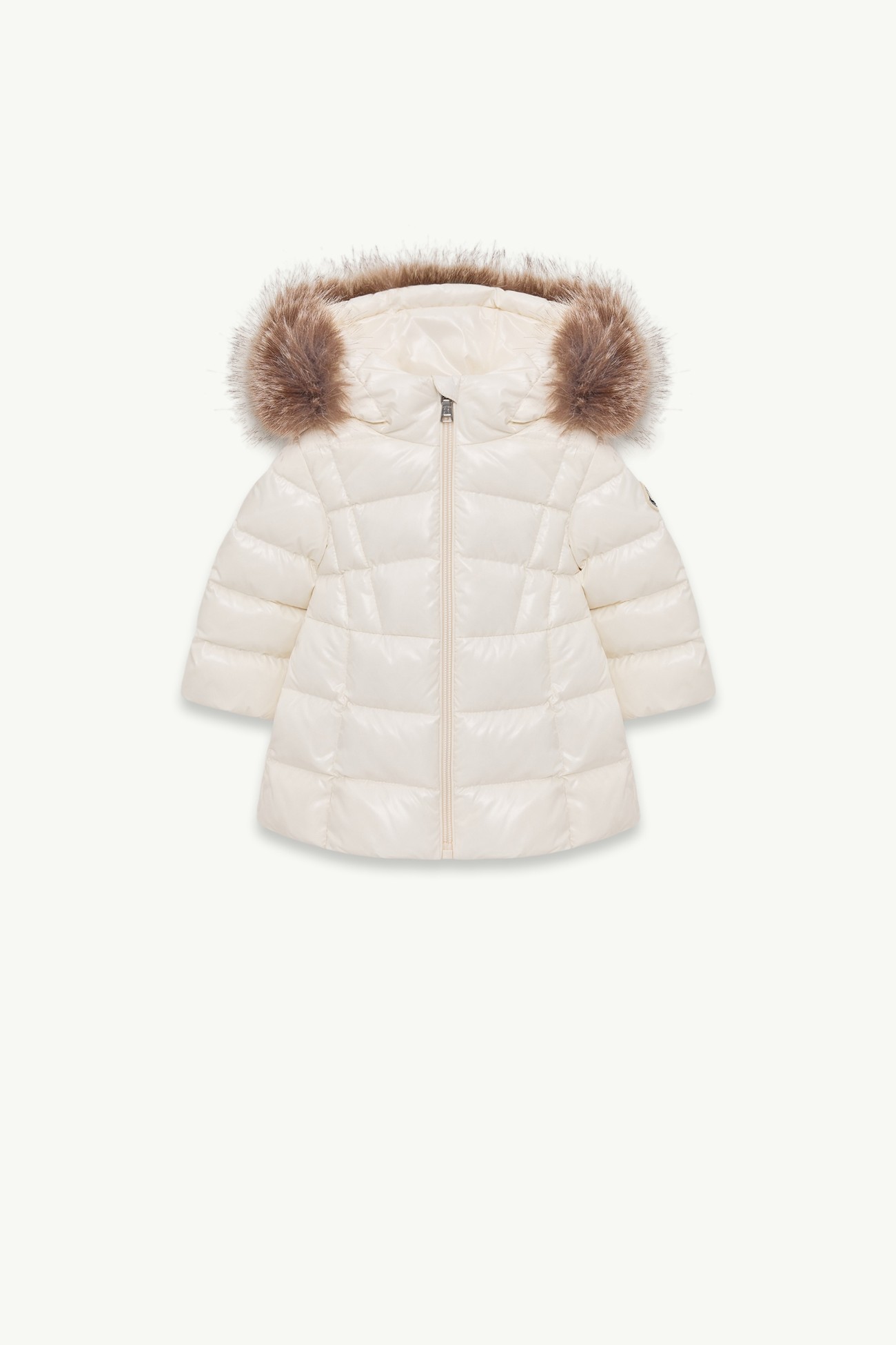 Emma Hooded Down Jacket Girl White Moncler 0