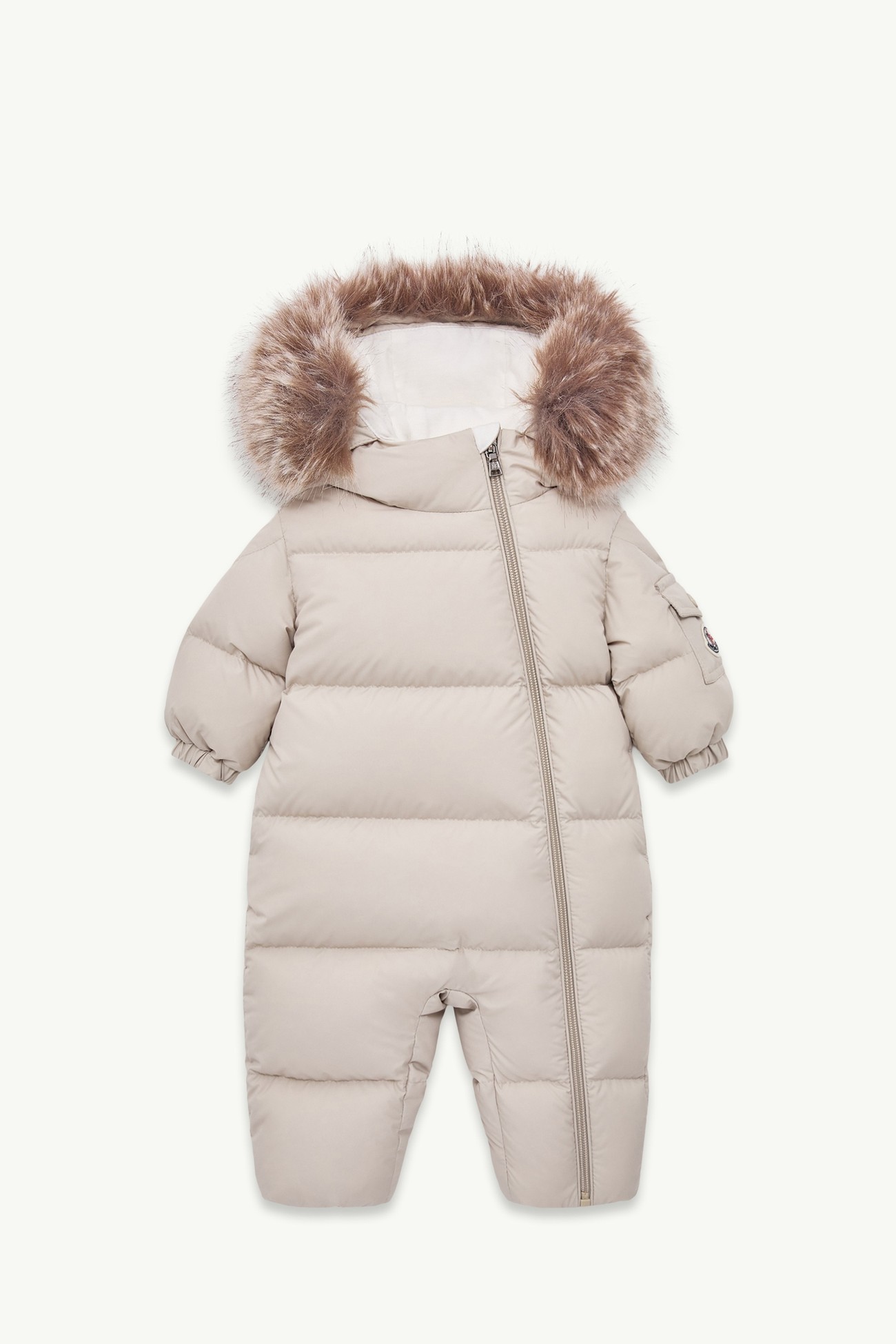 Yorick Hooded Down Snowsuit Gender Neutral Light Beige Moncler 0