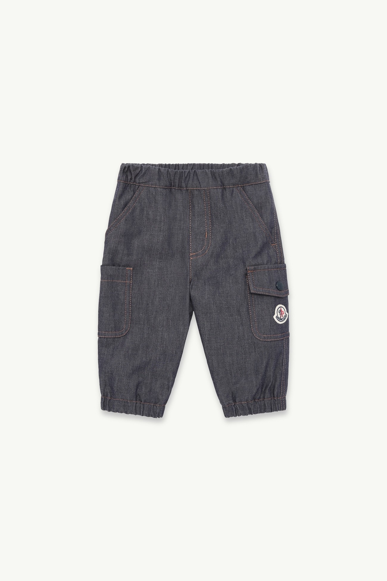 Logo Denim Trousers Boy Dark Blue Moncler 0