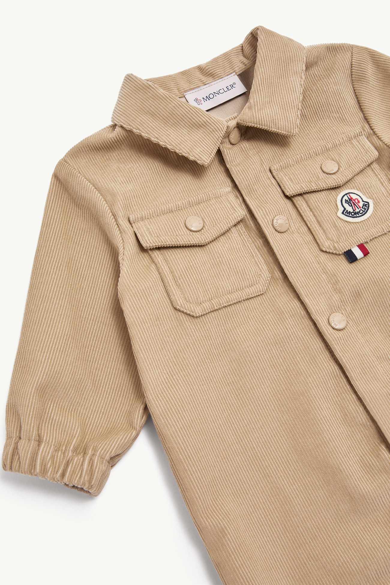 Pelele de pana de manga larga Niño Beige Moncler 1