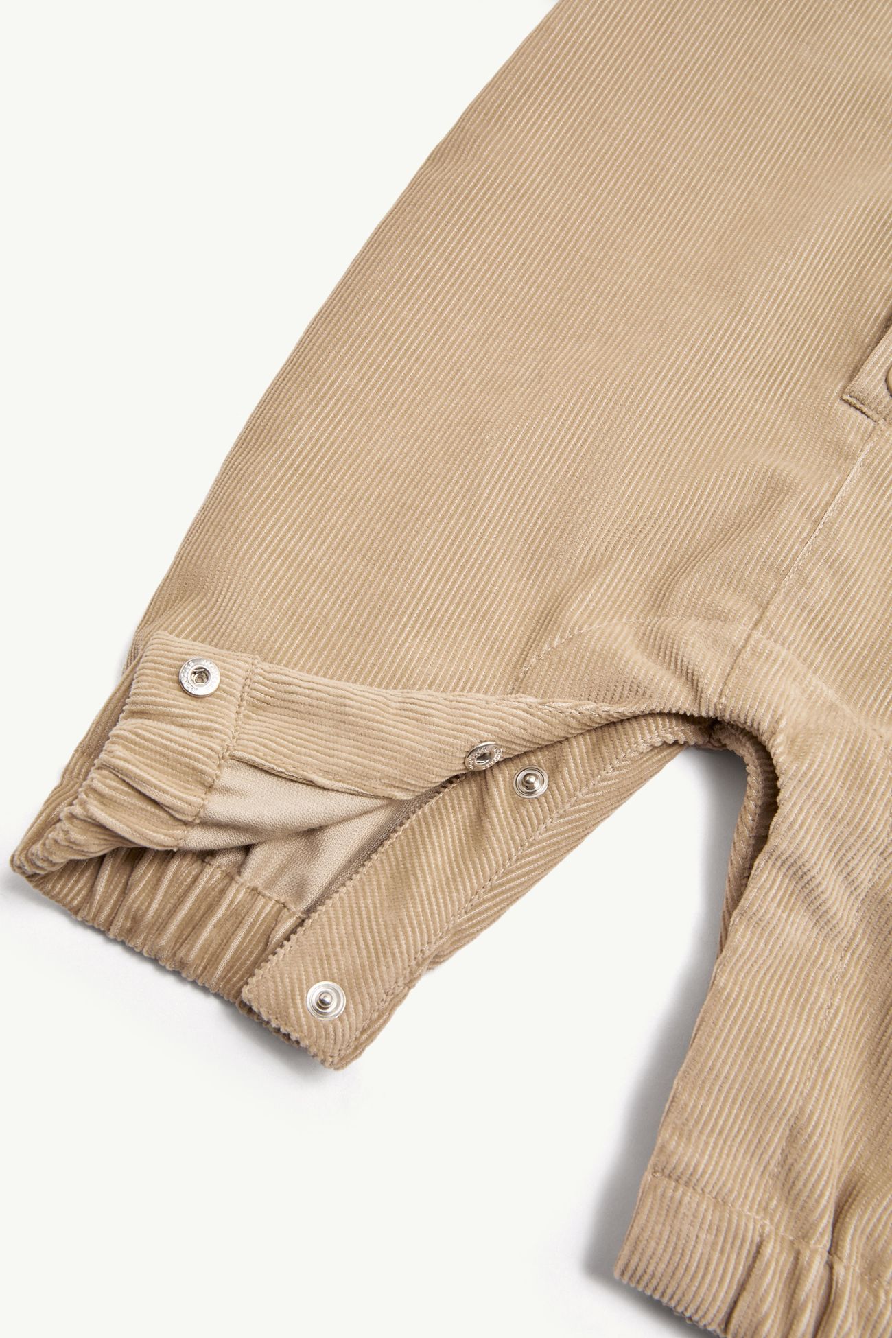 Corduroy Long Sleeve Baby Grow Boy Beige Moncler 3