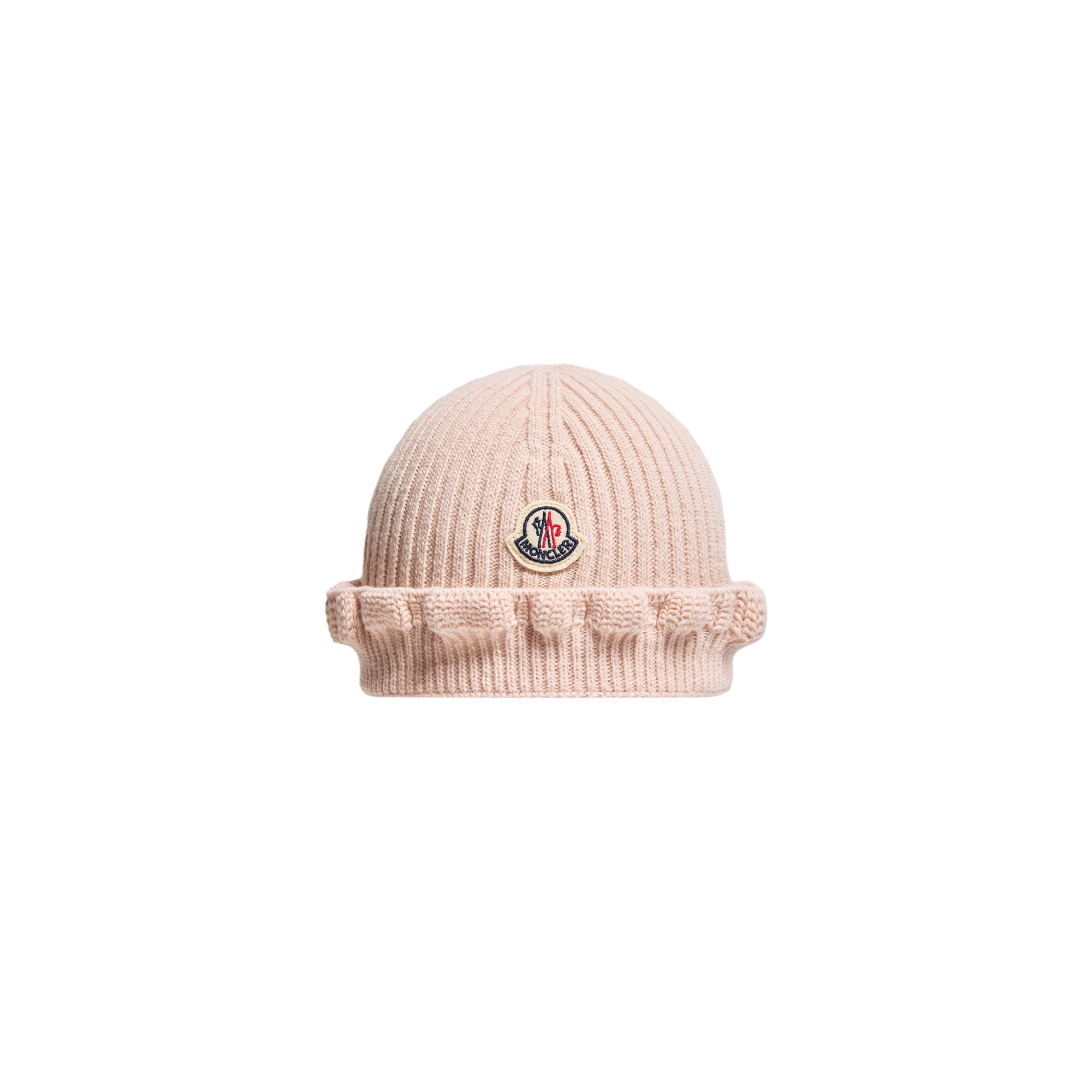 Moncler  Ruffle-Trimmed Wool & Cashmere Beanie for Girls in Pink, Size: Xs