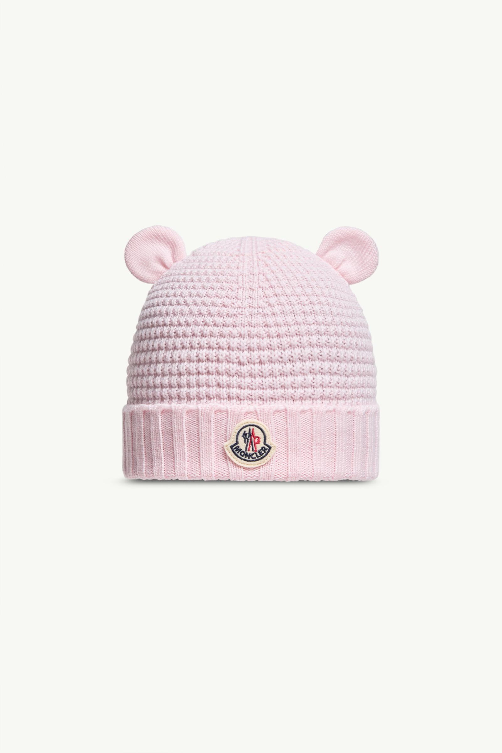 Wollmütze mit Teddybär-Ohren Mädchen Hellpink Moncler, 1 of 0