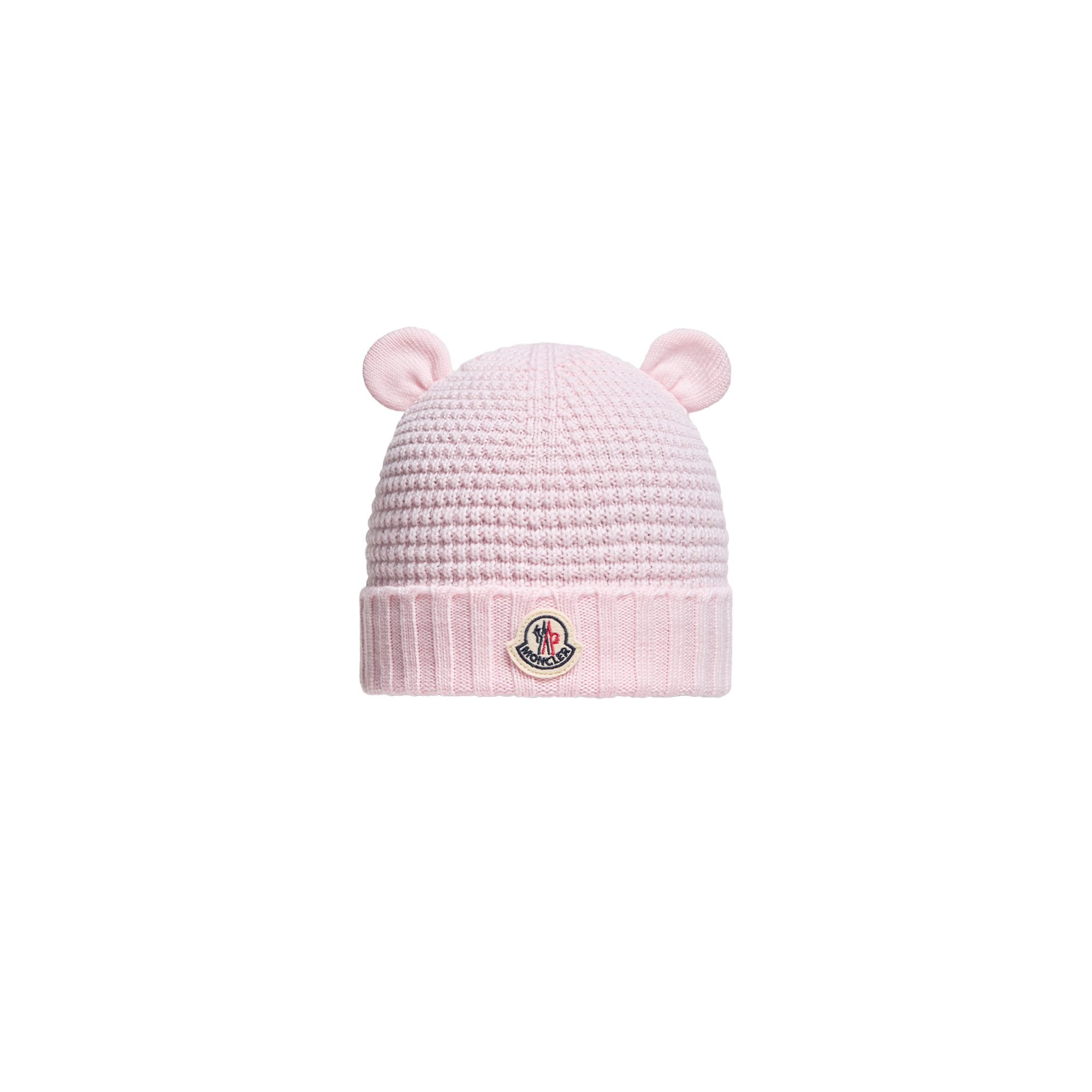 Moncler  Wool Beanie With Teddy Bear Ears for Girls in Pink, Size: Xs