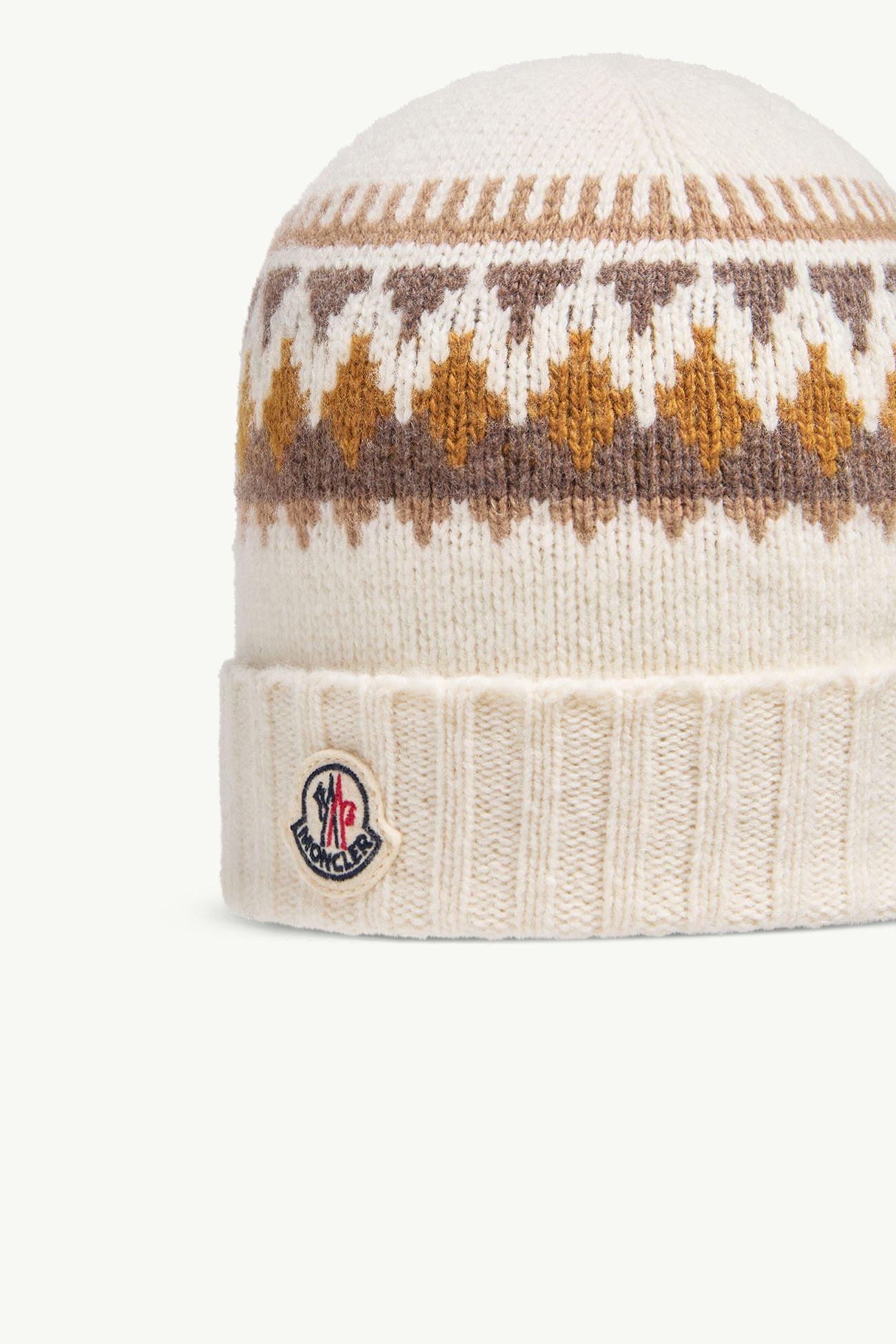 Mütze aus Woll-Kaschmir-Jacquard Jungen Weiß Moncler 1