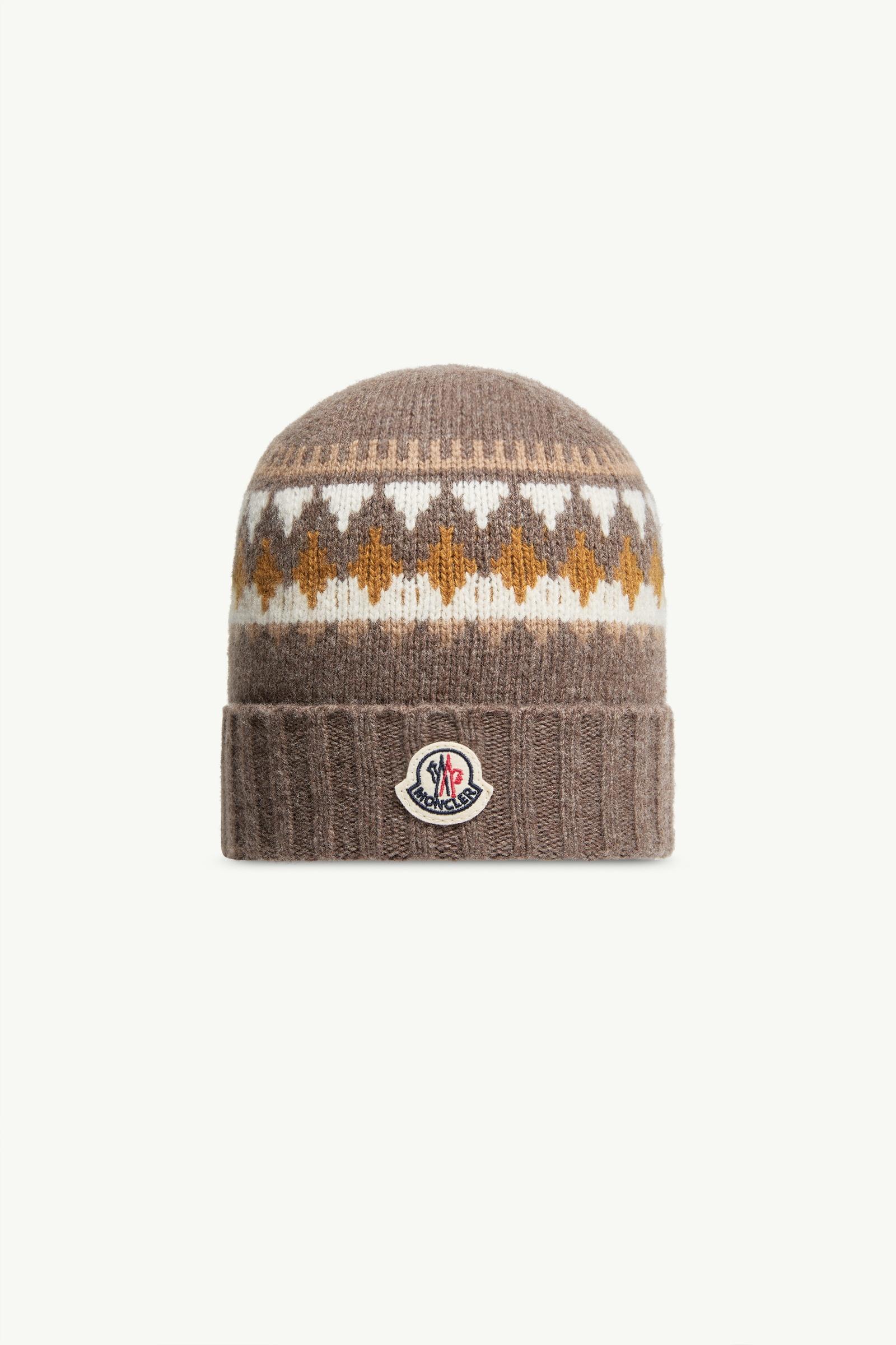 Jacquard Wool & Cashmere Blend Beanie Boy Brown Moncler, 1 of 0