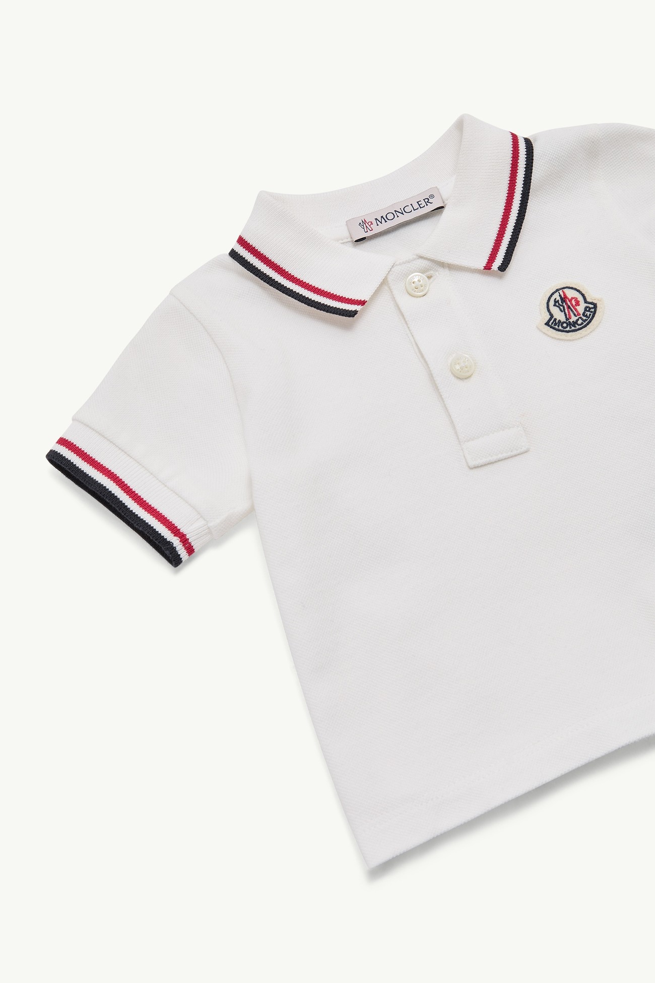 Poloshirt aus Baumwollpiqué mit Logo Jungen Weiß Moncler 1
