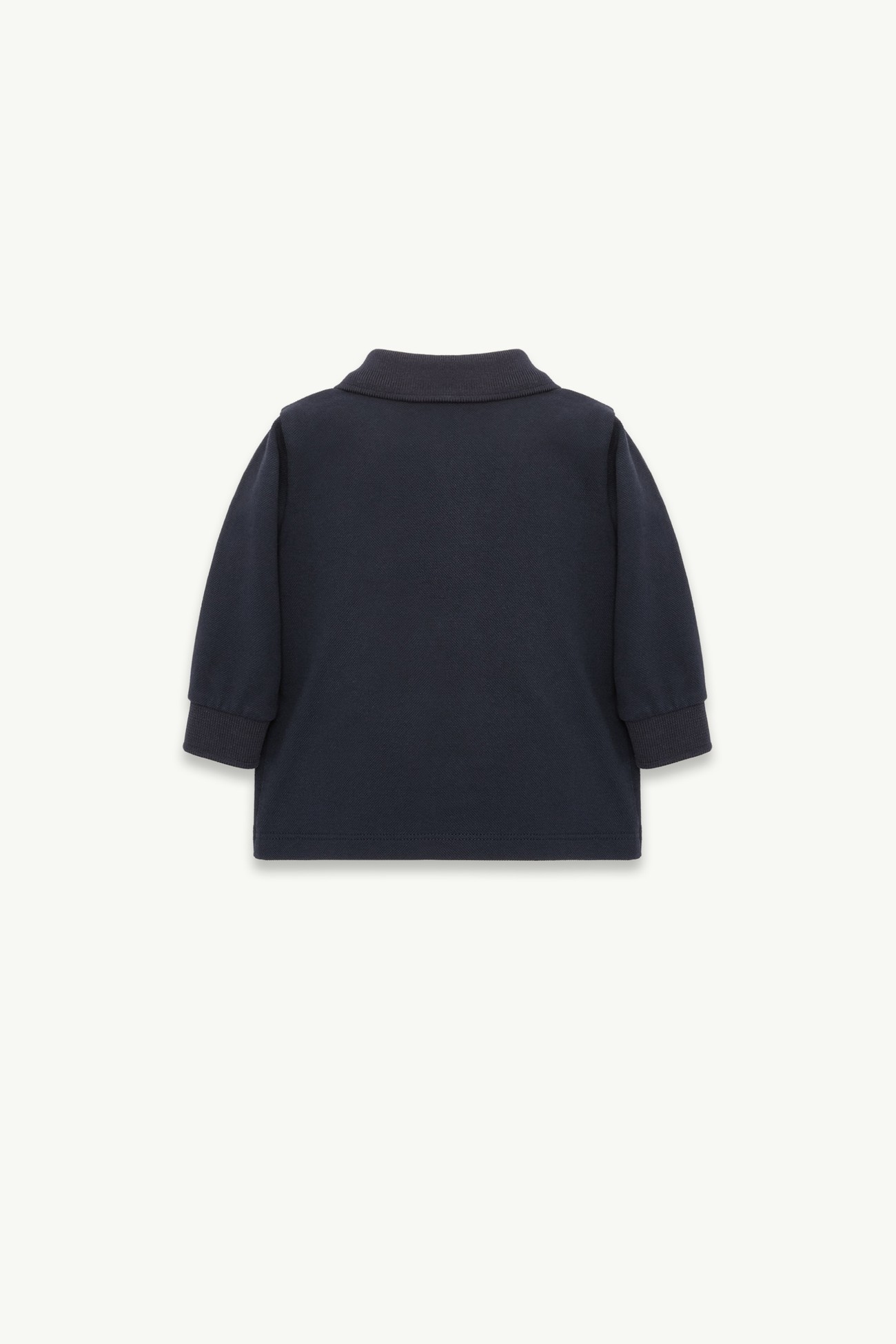 Tricolor Long Sleeve Cotton Piquet Polo Shirt Boy Dark Blue Moncler 2