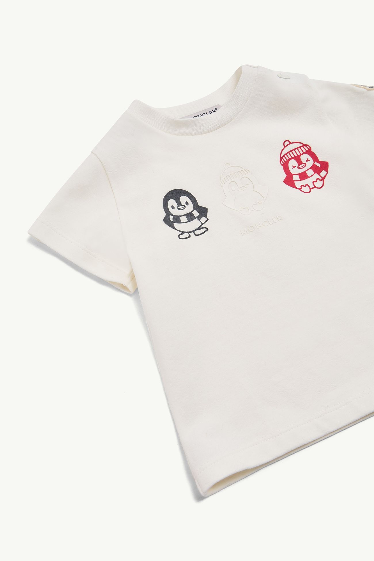 T-Shirt aus Stretch-Baumwolljersey Jungen Weiß Moncler 1