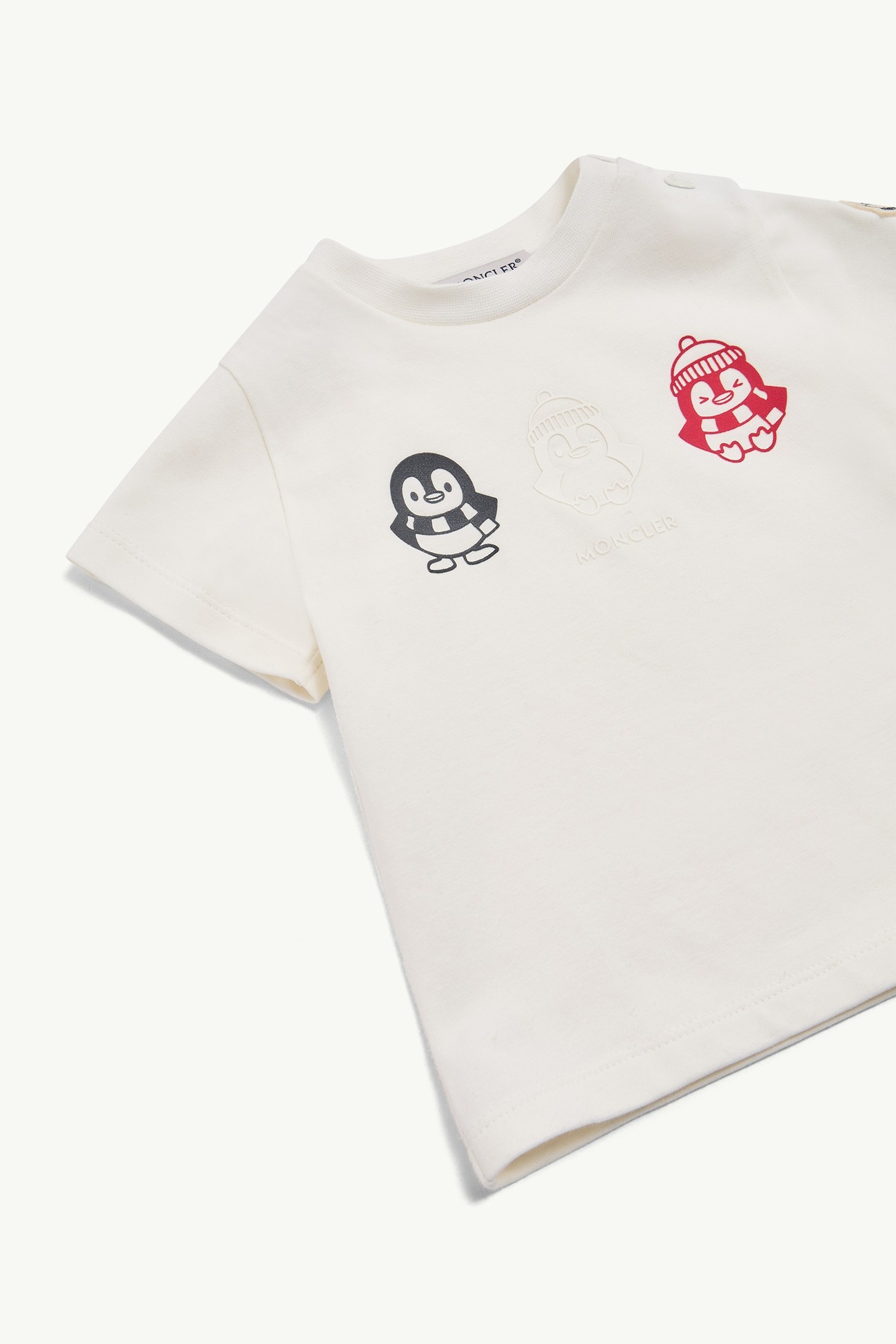 T-shirt en jersey de coton stretch Garçon Blanc Moncler 1
