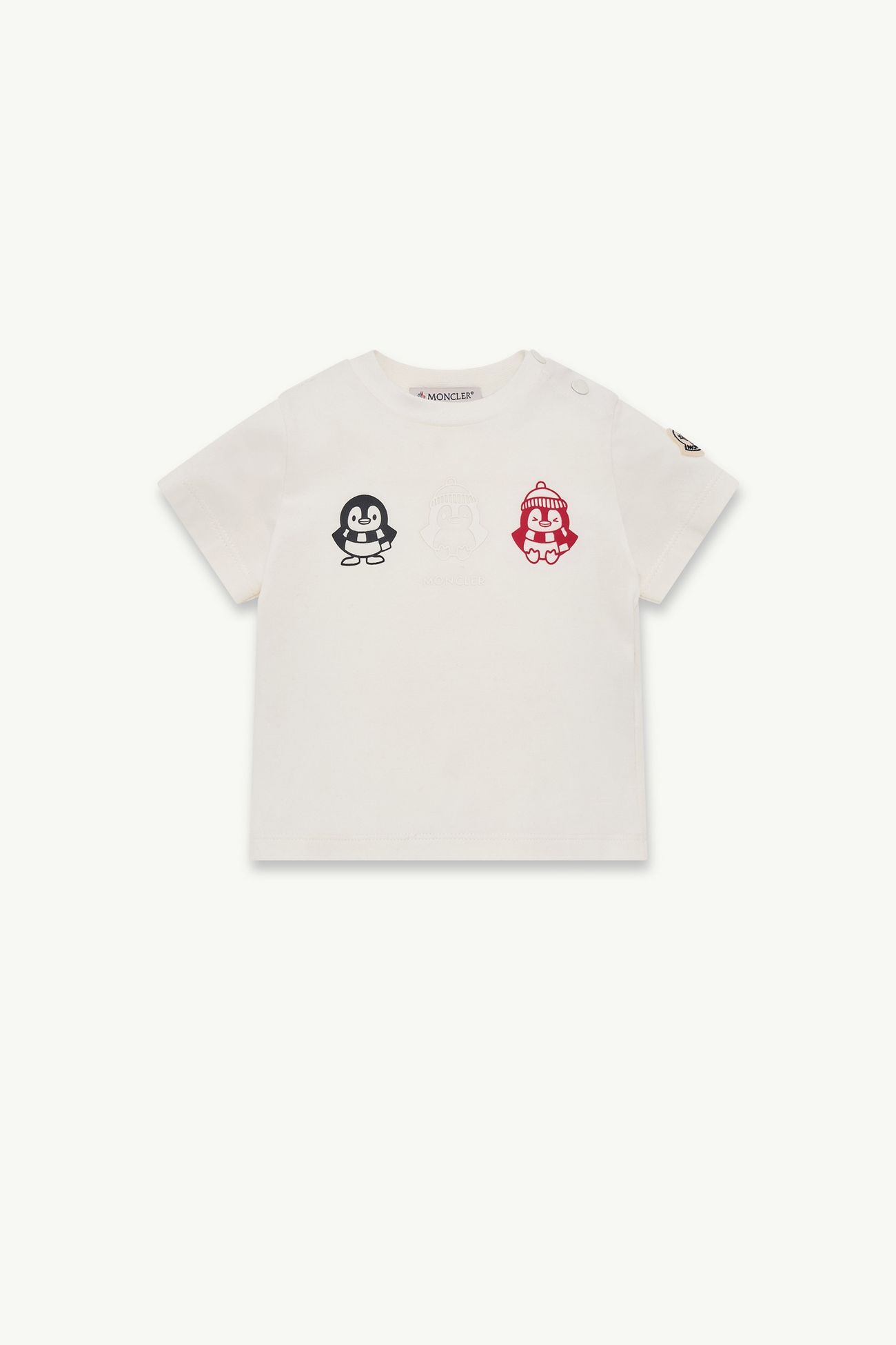 Stretch Cotton Jersey T-Shirt Boy White Moncler 0