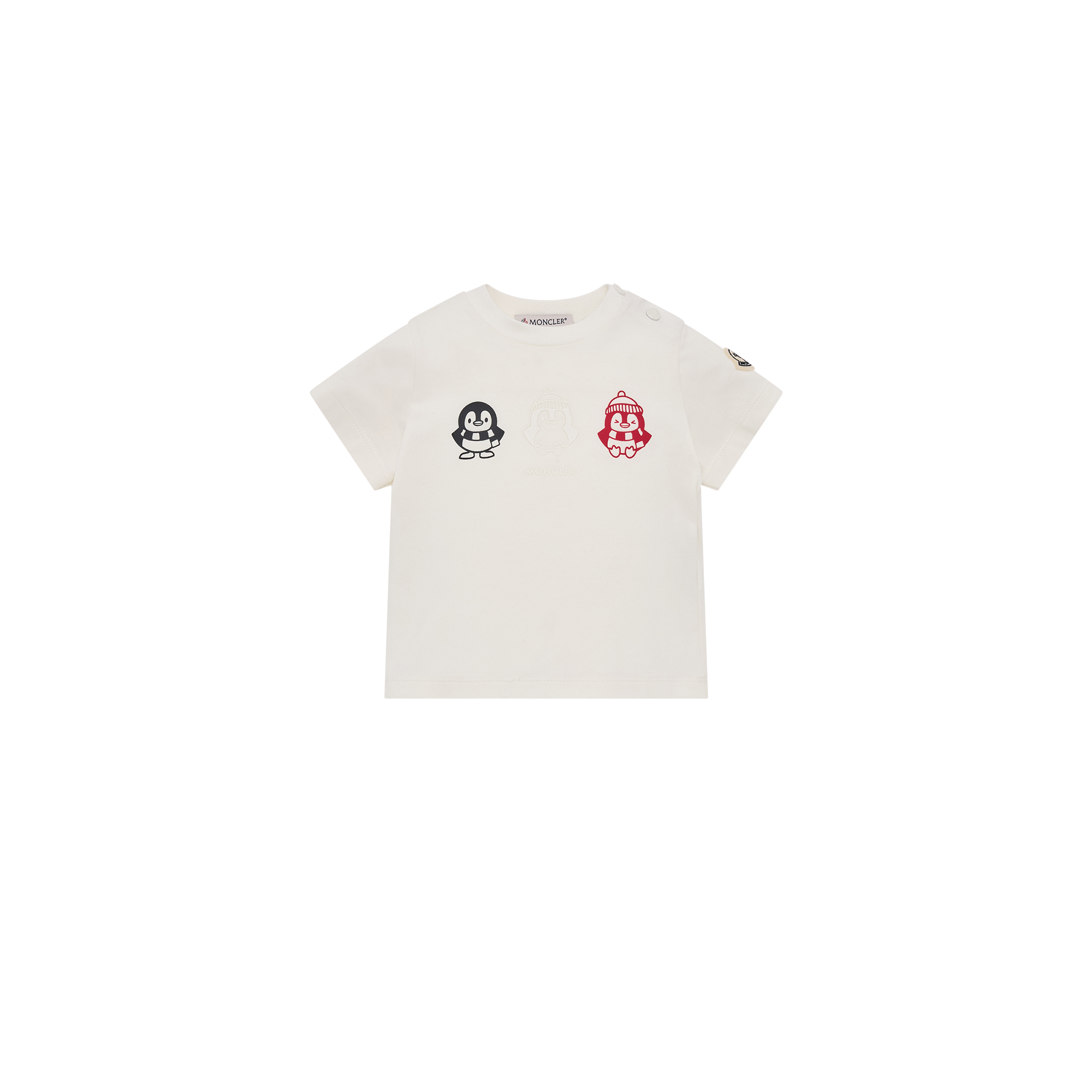 Moncler  Stretch Cotton Jersey T-Shirt for Boys in White, Size: 3Y