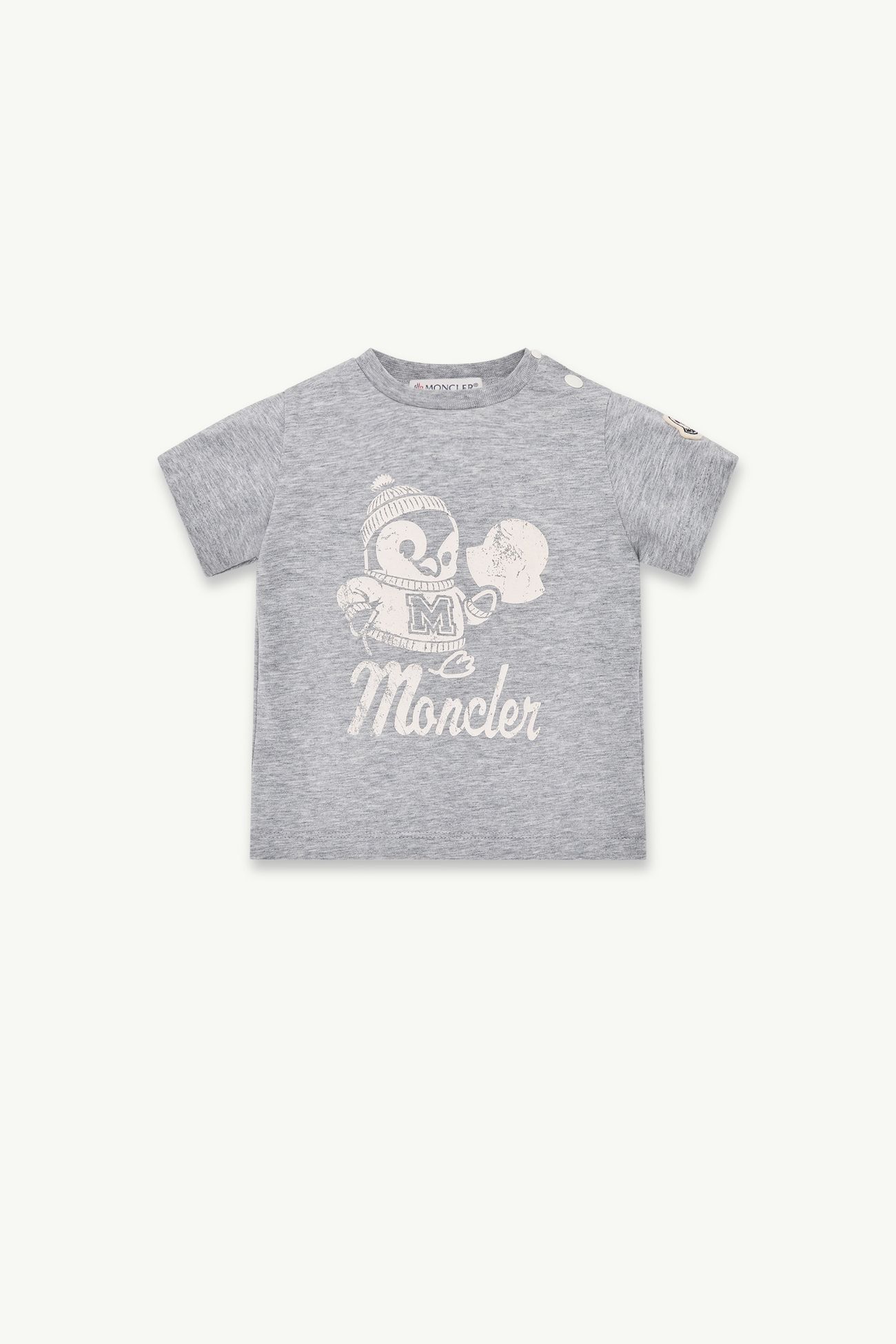 Camiseta de jersey de algodón elástico Niño Gris Moncler 0