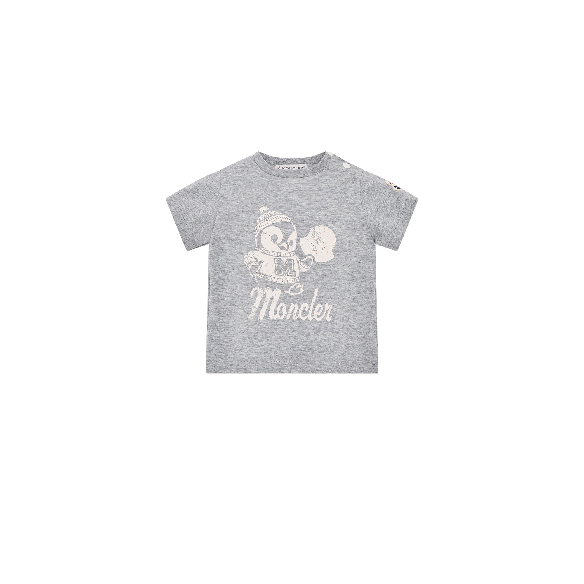 Moncler  Stretch Cotton Jersey T-Shirt for Boys in Gray, Size: 3Y