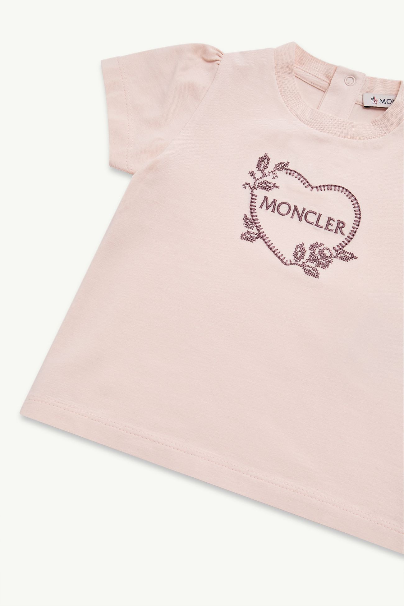 T-Shirt aus Stretch-Baumwolljersey Mädchen Hellpink Moncler 1