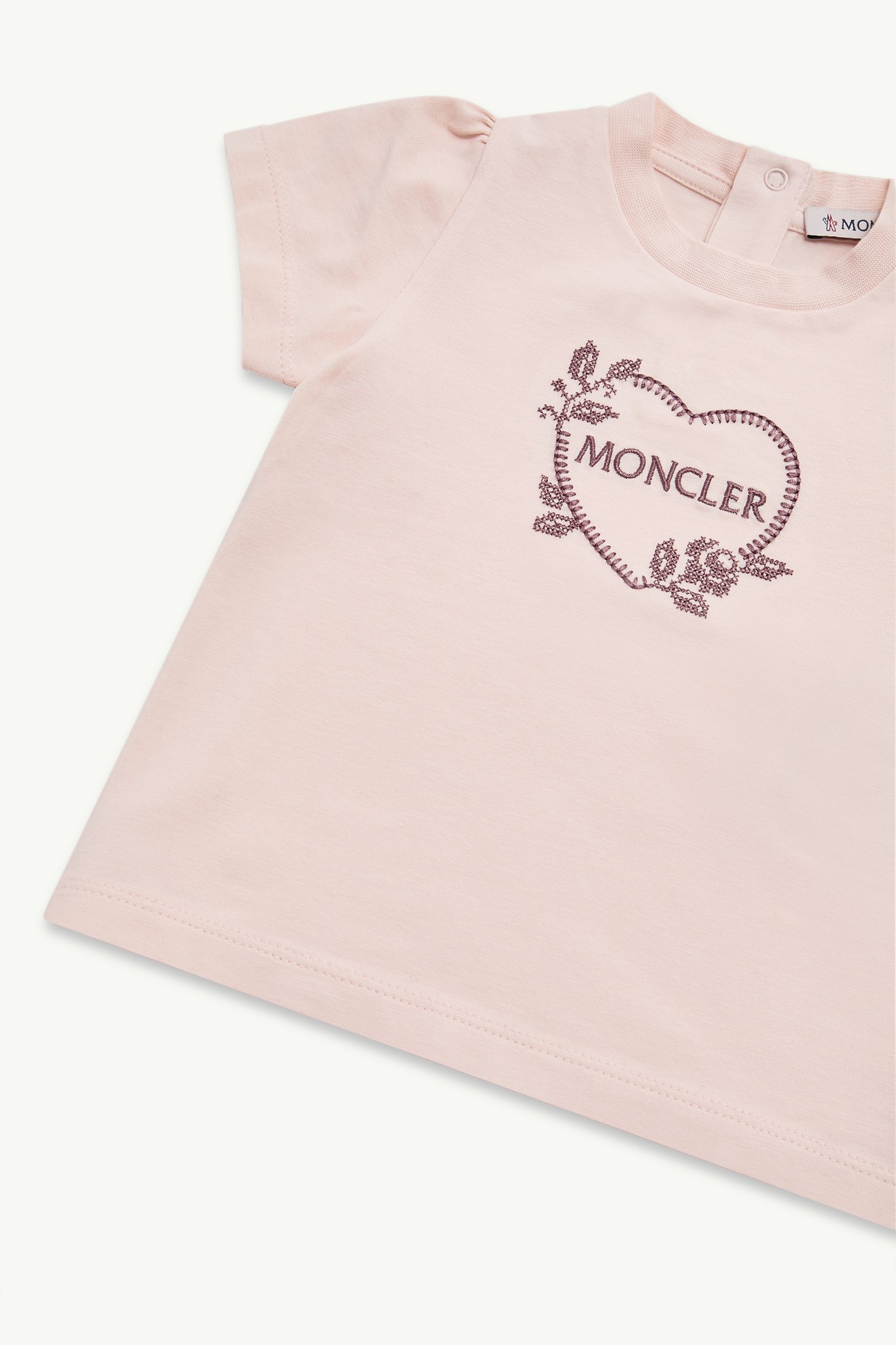 T-Shirt aus Stretch-Baumwolljersey Mädchen Hellpink Moncler 1