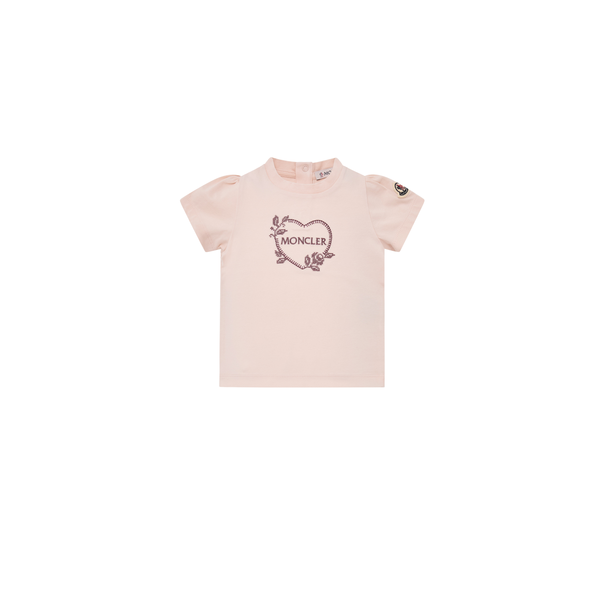Moncler  Stretch Cotton Jersey T-Shirt for Girls in Pink, Size: 3Y