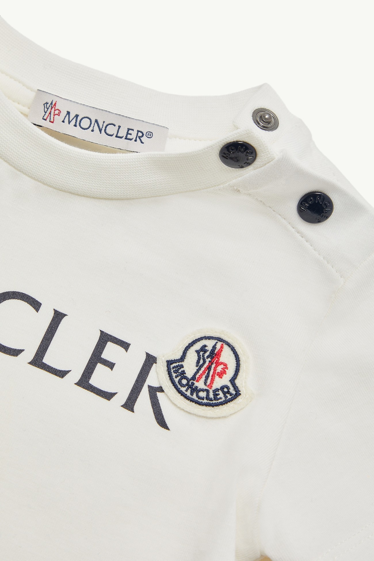 Logo Cotton Blend T-Shirt Boy White Moncler 1