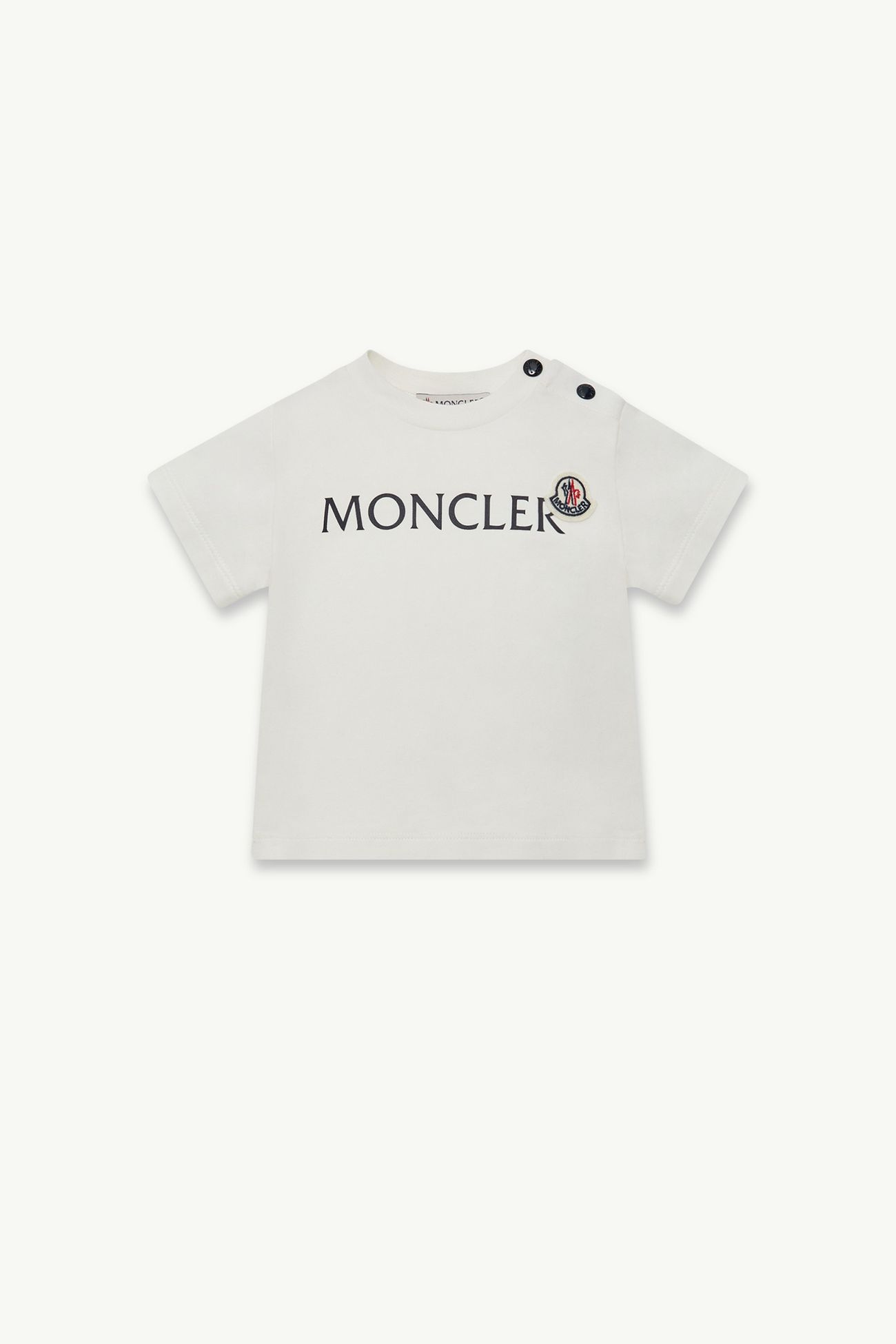 Logo Cotton Blend T-Shirt Boy White Moncler 0