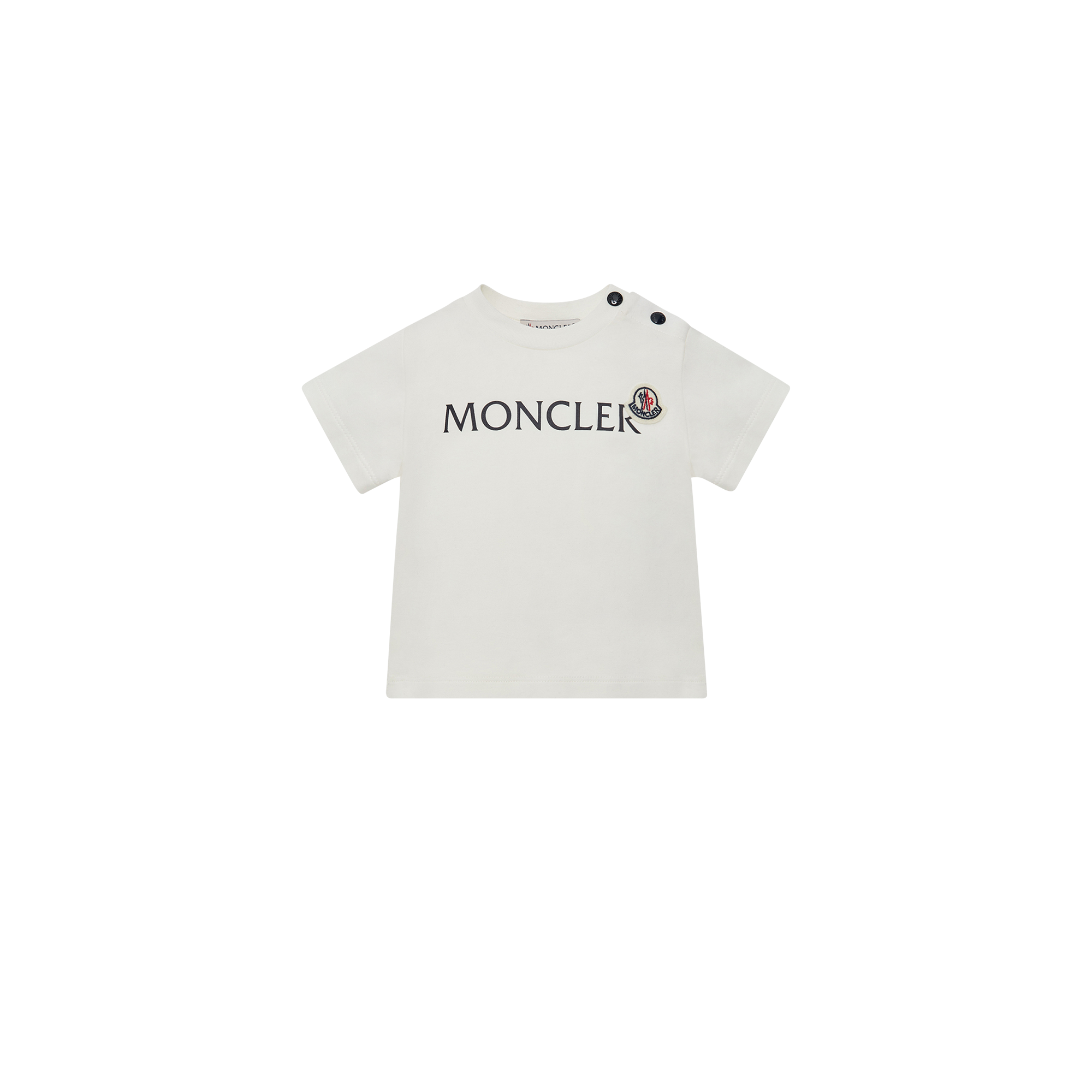 Moncler Logo Cotton Blend T-Shirt - Unisex - Kids Short Sleeve T-Shirts - White - 2 Y | 92 Cm - Kids - Image 3