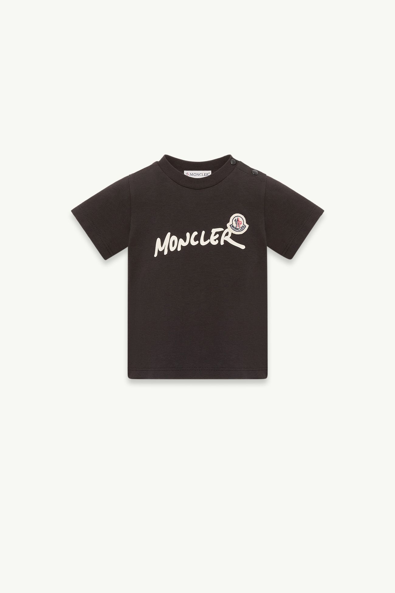 Logo Stretch Jersey T-Shirt Boy Black Moncler 0