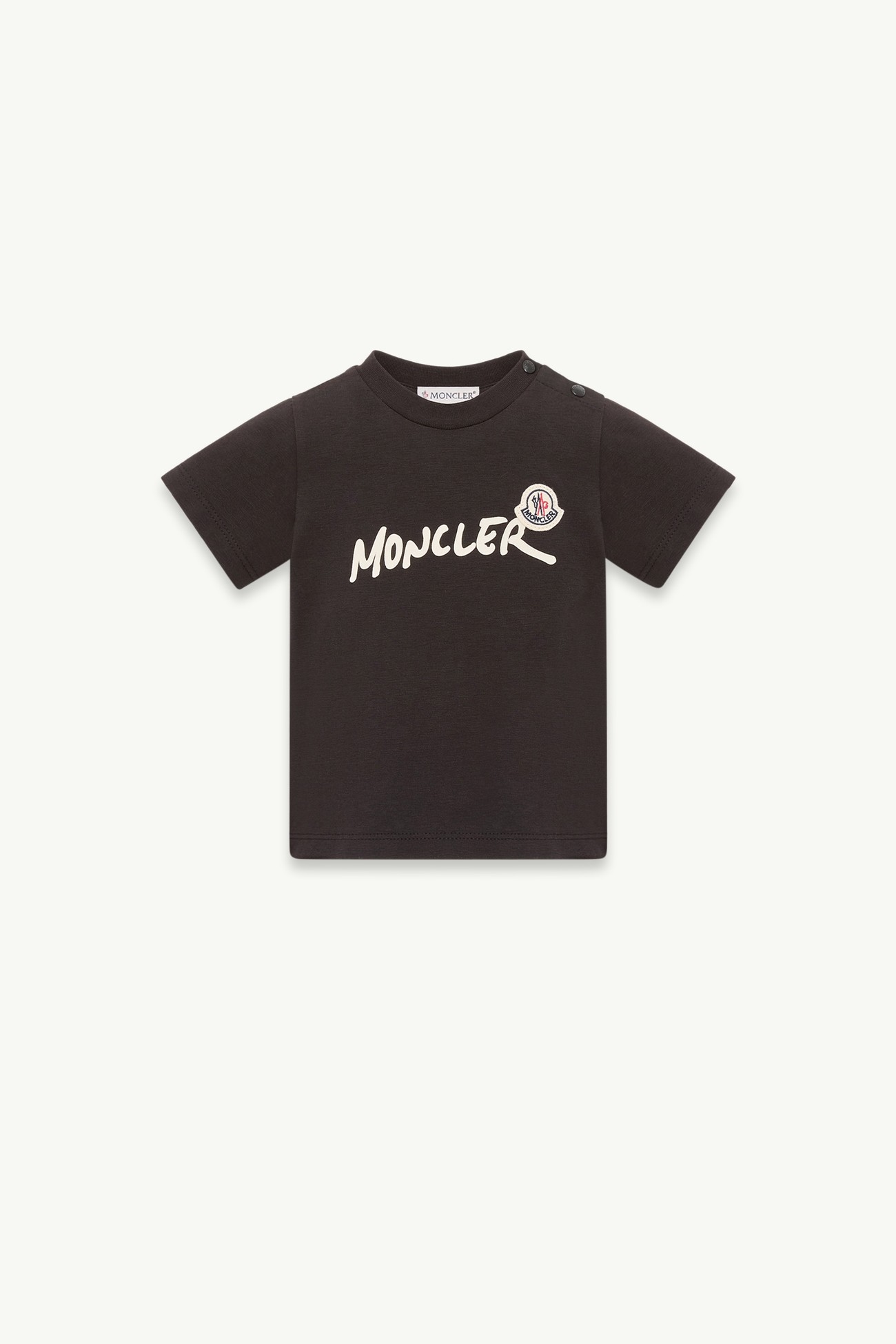 Logo Stretch Jersey T-Shirt Boy Black Moncler 0