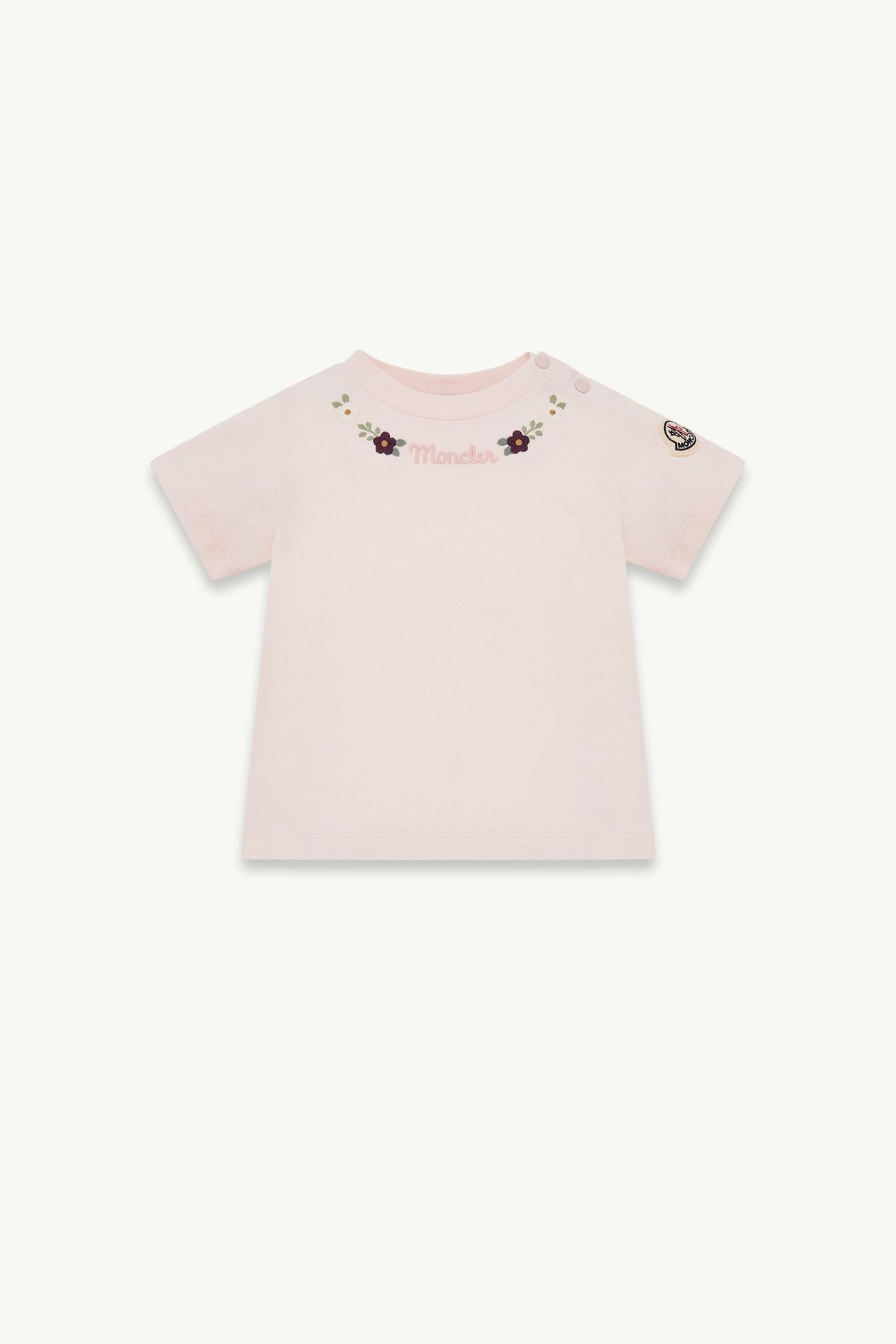 女婴刺绣标识棉质T恤 女童 浅粉色 Moncler 0
