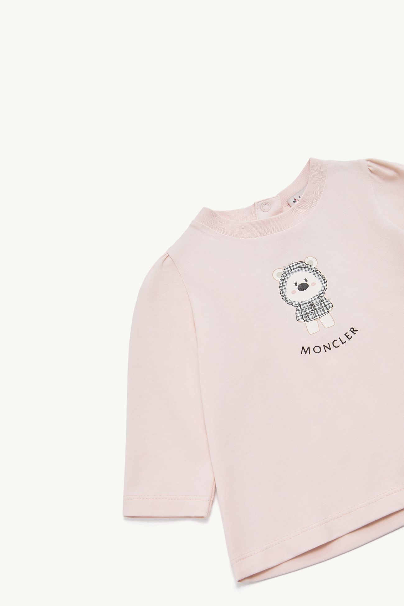 T-shirt en coton imprimé stretch Fille Rose Clair Moncler 1