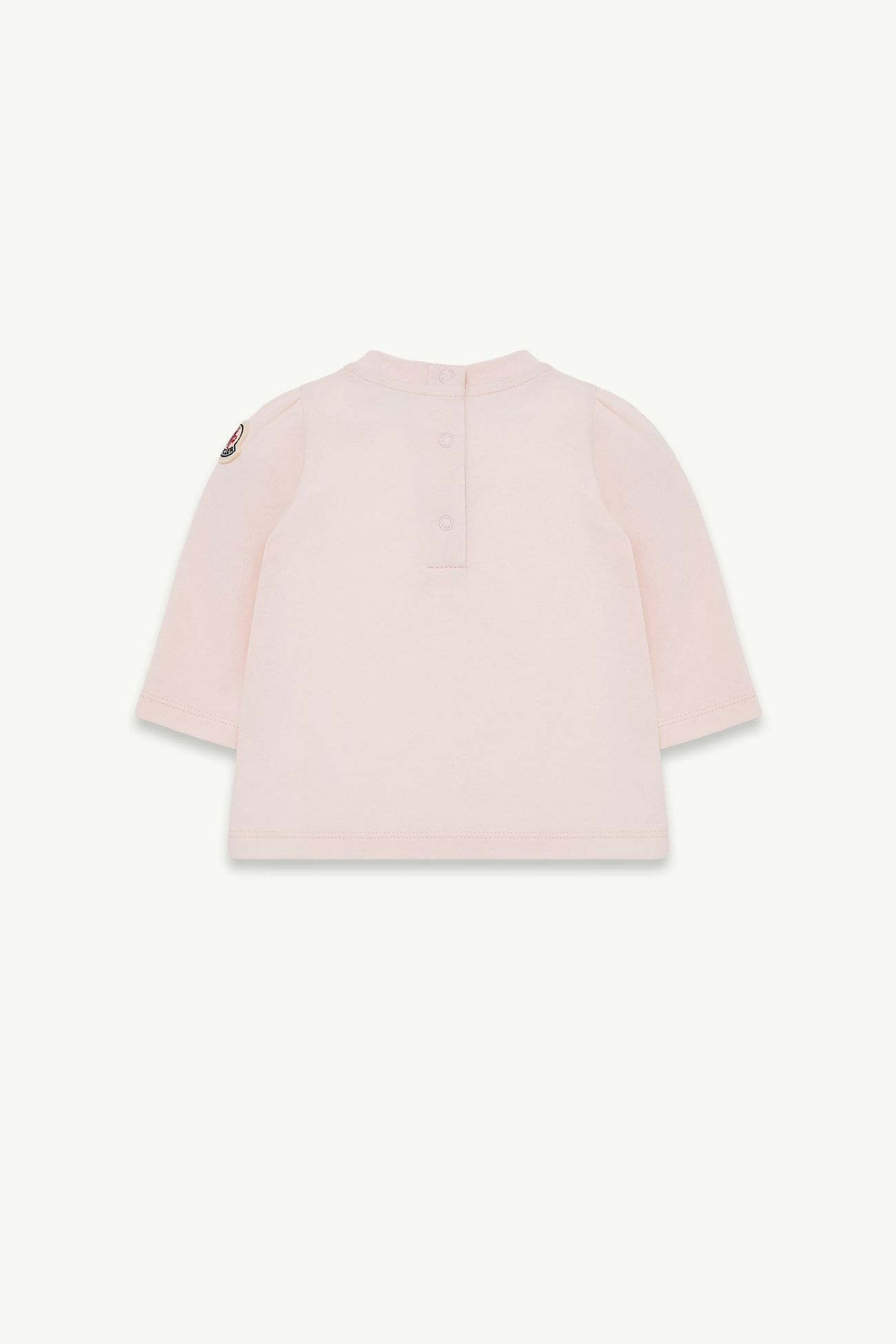 T-shirt in cotone elasticizzato stampato Bambina Rosa Chiaro Moncler 2