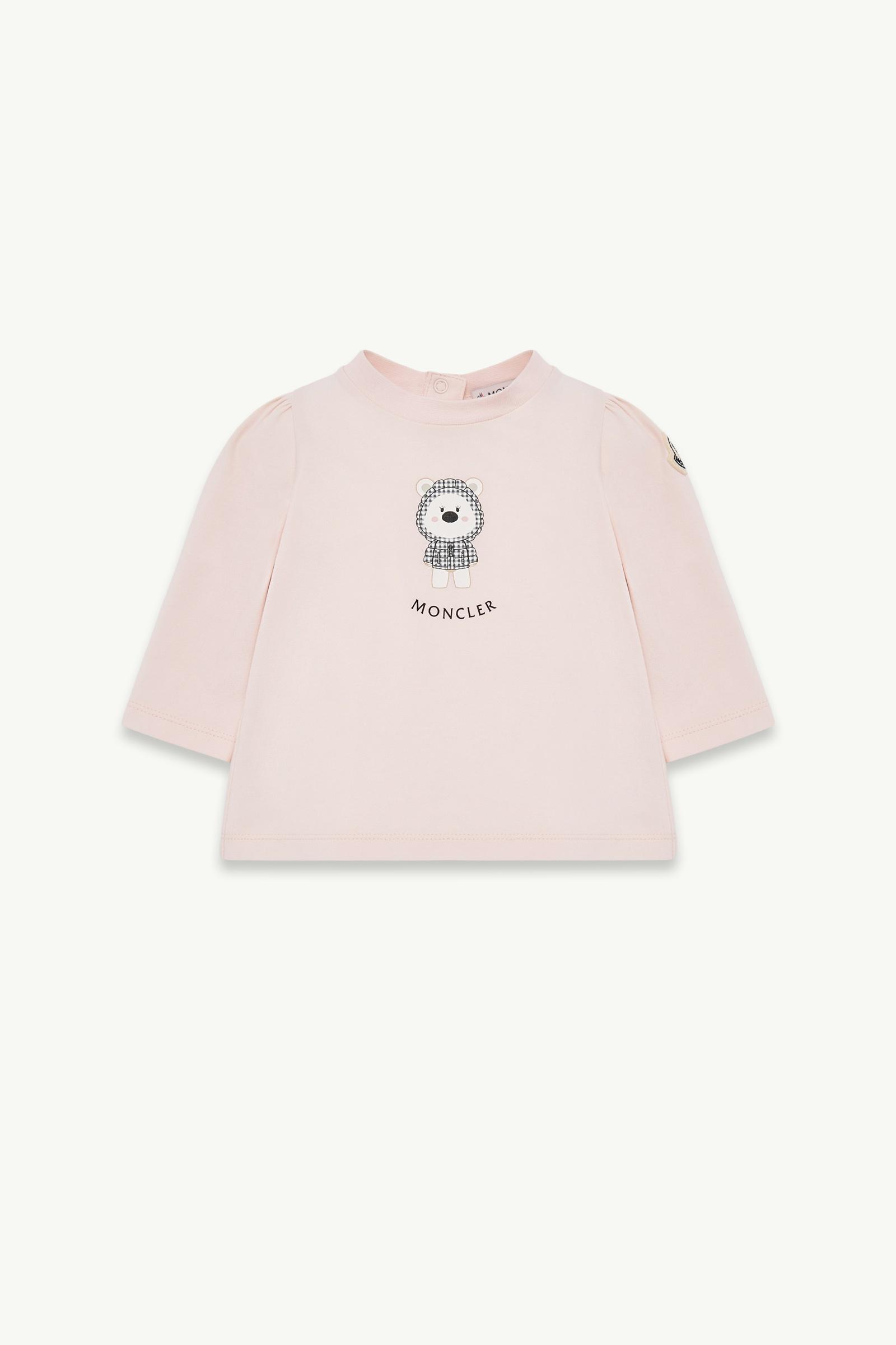T-shirt en coton imprimé stretch Fille Rose Clair Moncler, 1 of 0