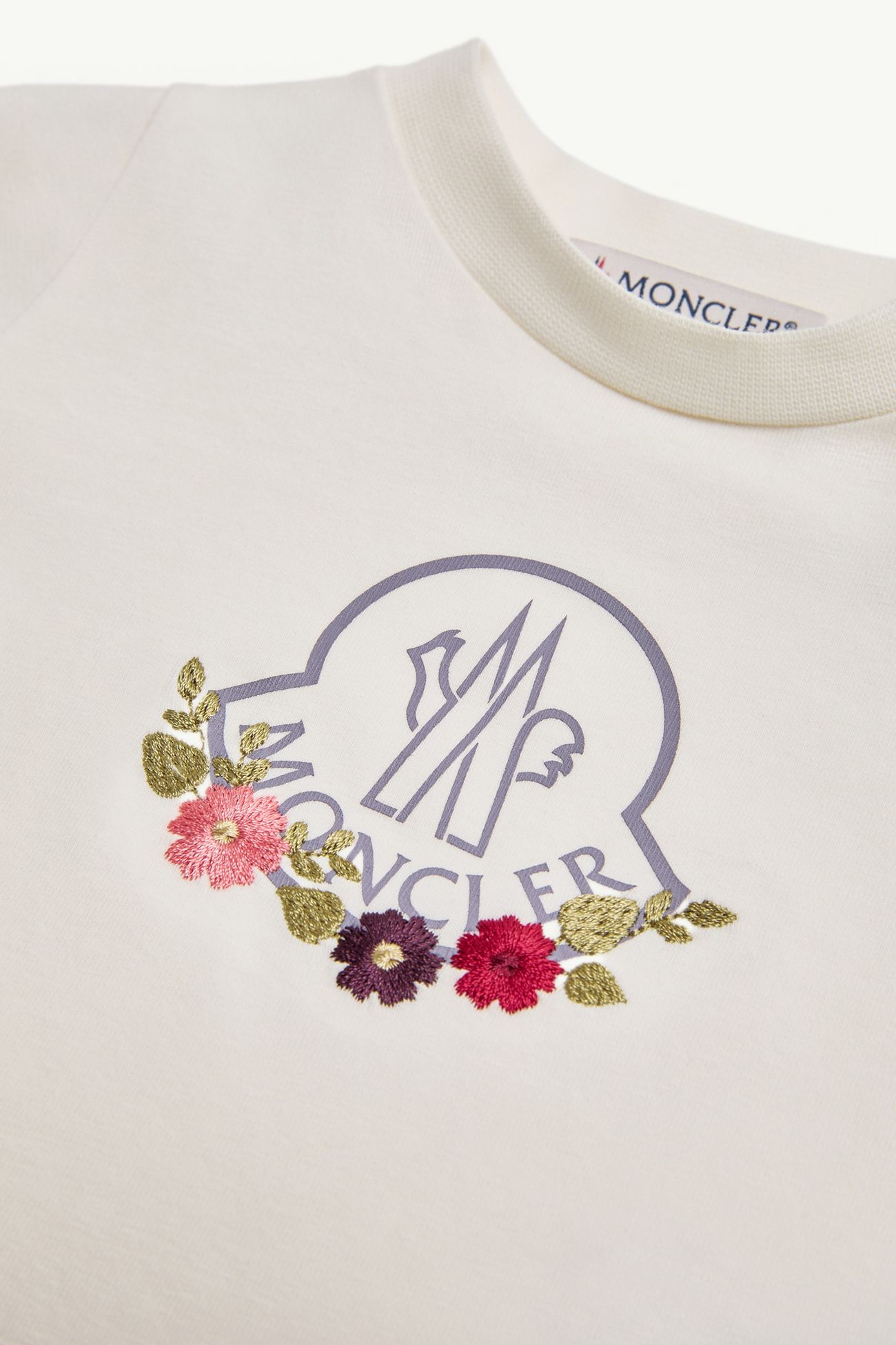 女婴花卉长袖棉质混纺T恤 女童 白色 Moncler 3