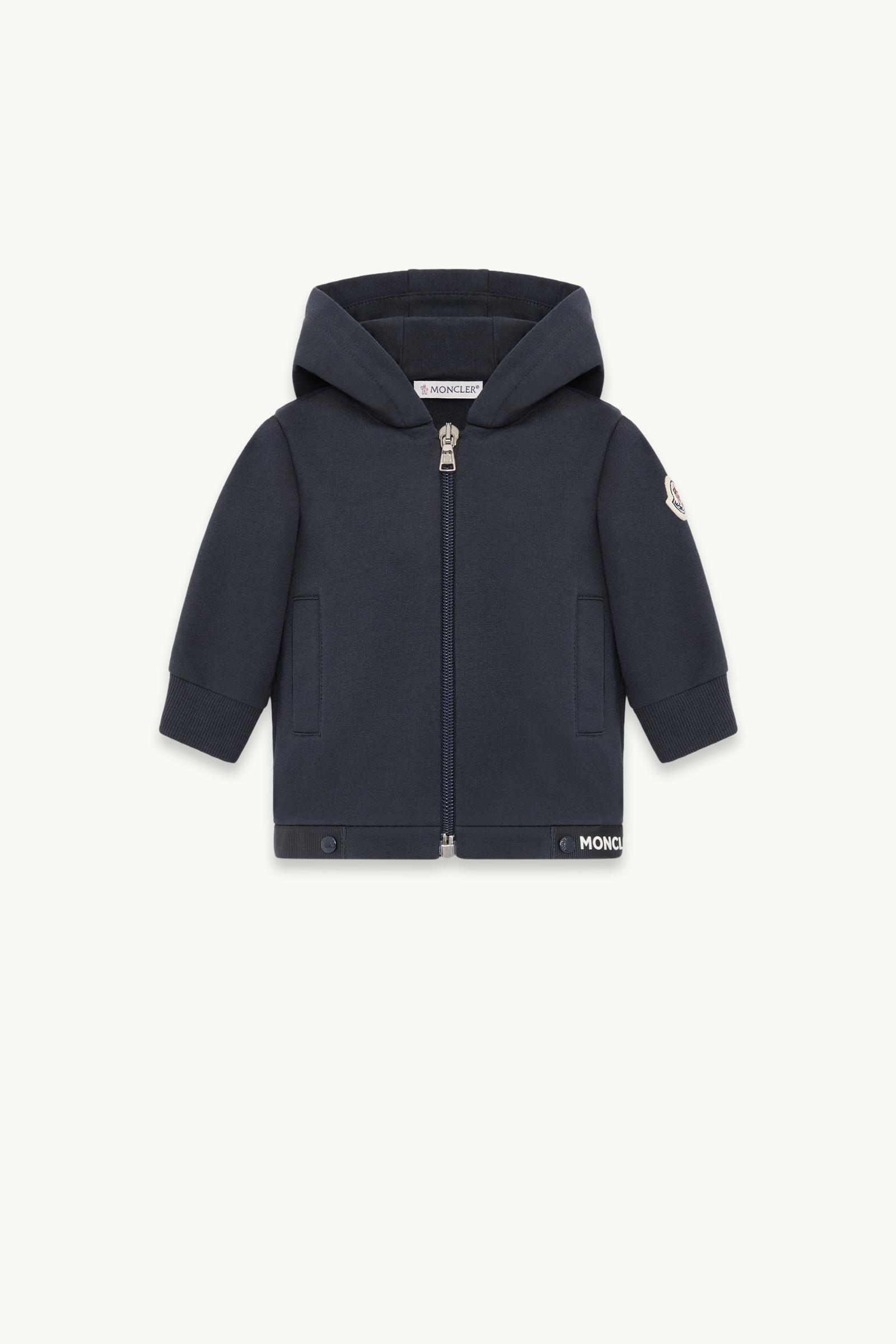Stretch Cotton Blend Fleece Zip-Up Hoodie Boy Dark Blue Moncler, 1 of 0