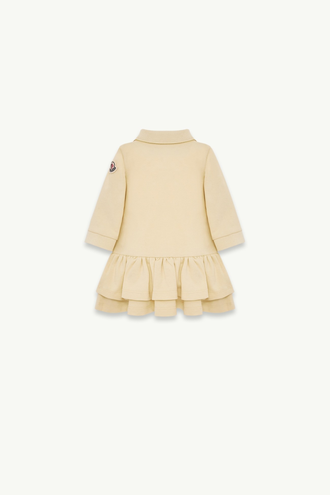 Cotton Piquet Dress Girl Vanilla Beige Moncler 2