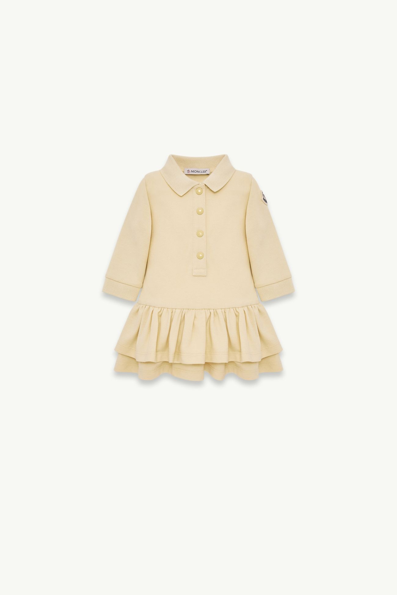Abito in cotone piquet Bambina Beige Vaniglia Moncler 0