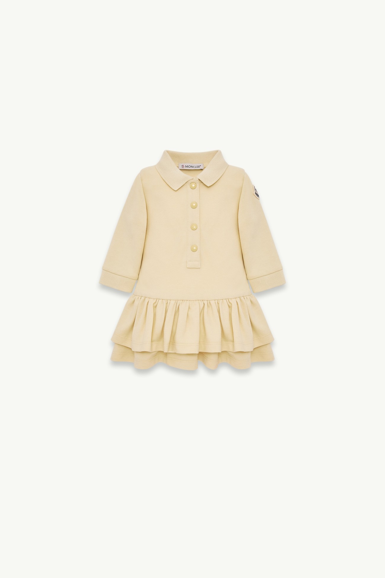 Kleid aus Baumwollpiqué Mädchen Vanille Beige Moncler 0