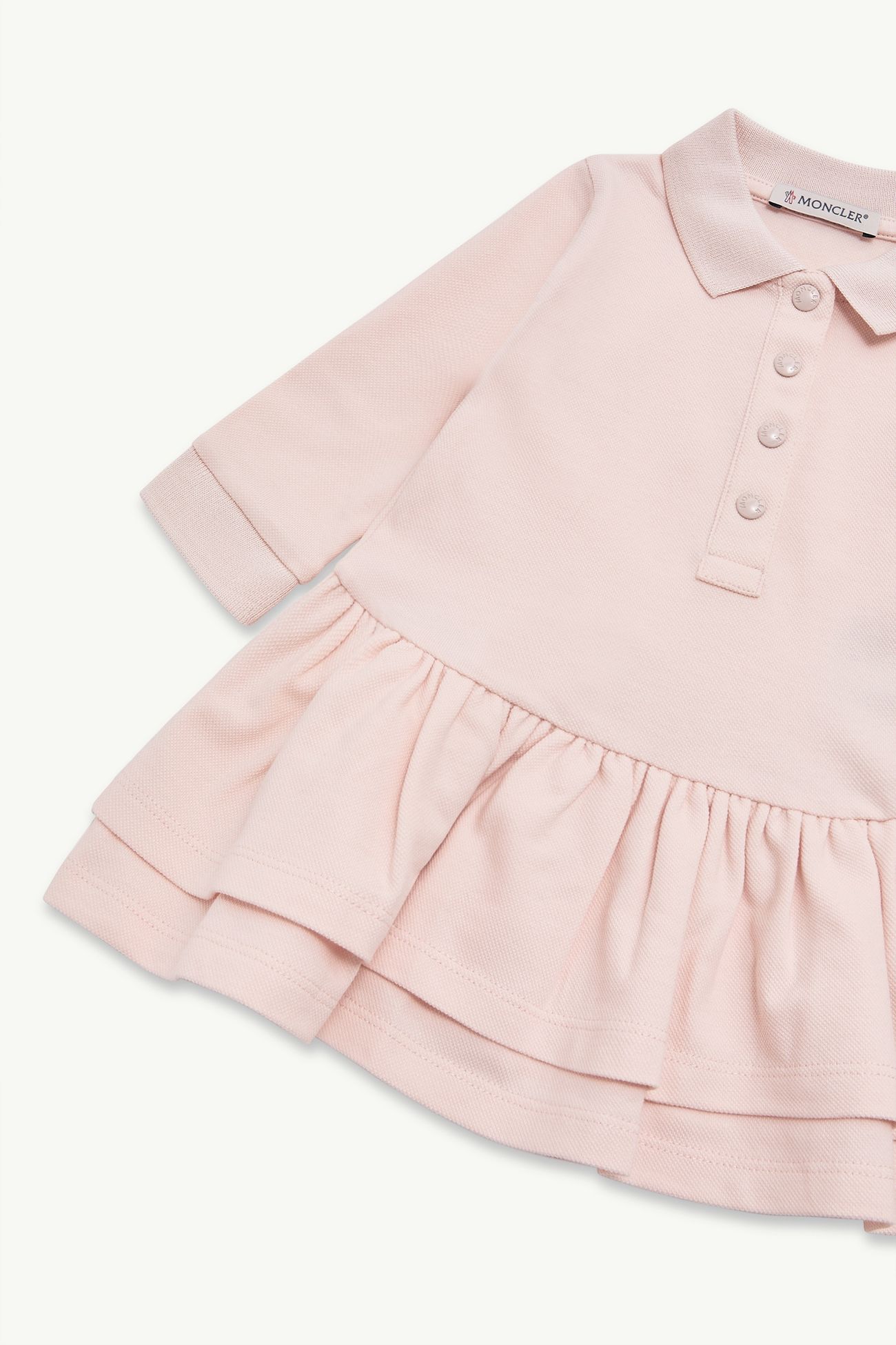 Vestido de piqué de algodón Niña Rosado claro Moncler 1