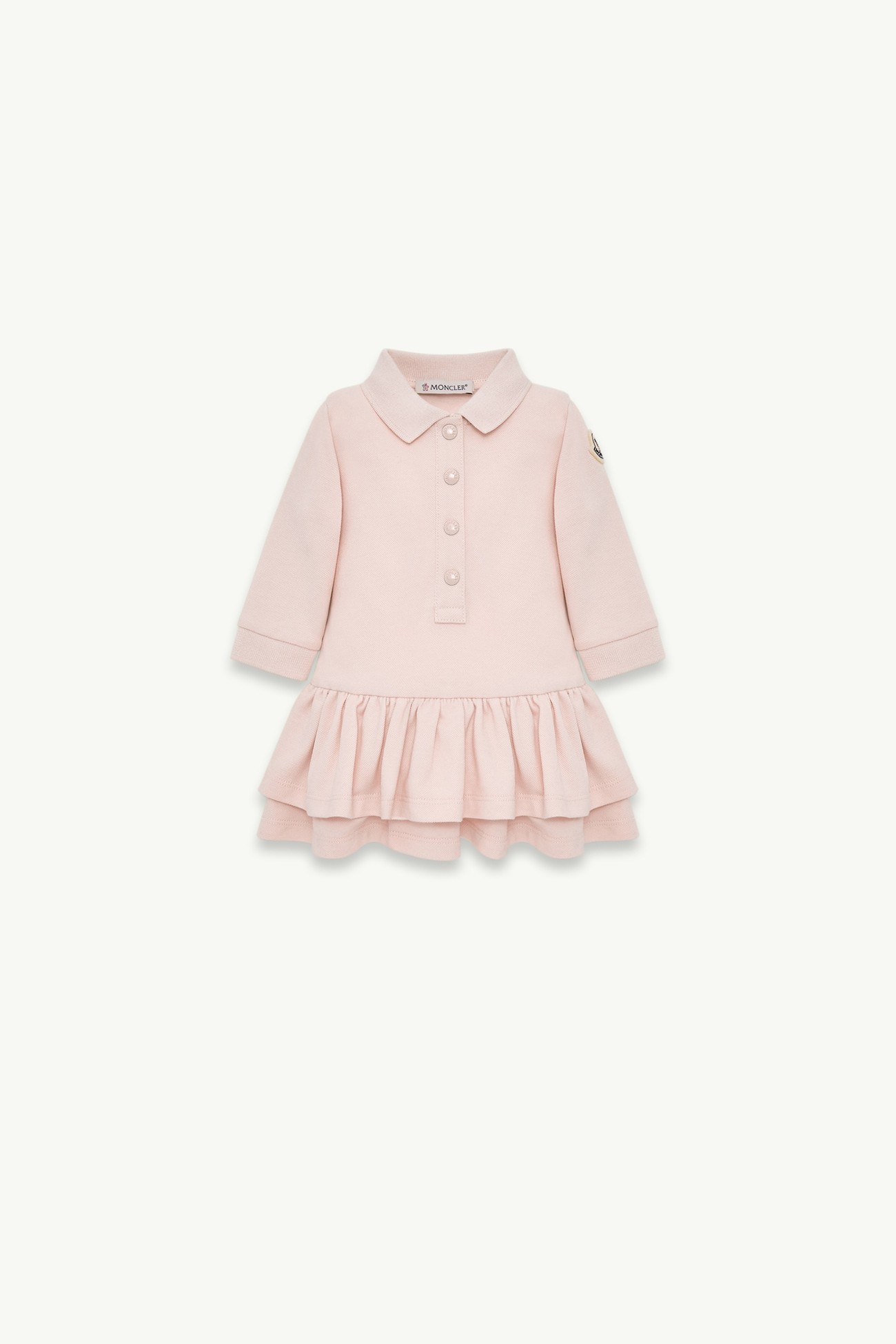 Kleid aus Baumwollpiqué Mädchen Hellpink Moncler 0