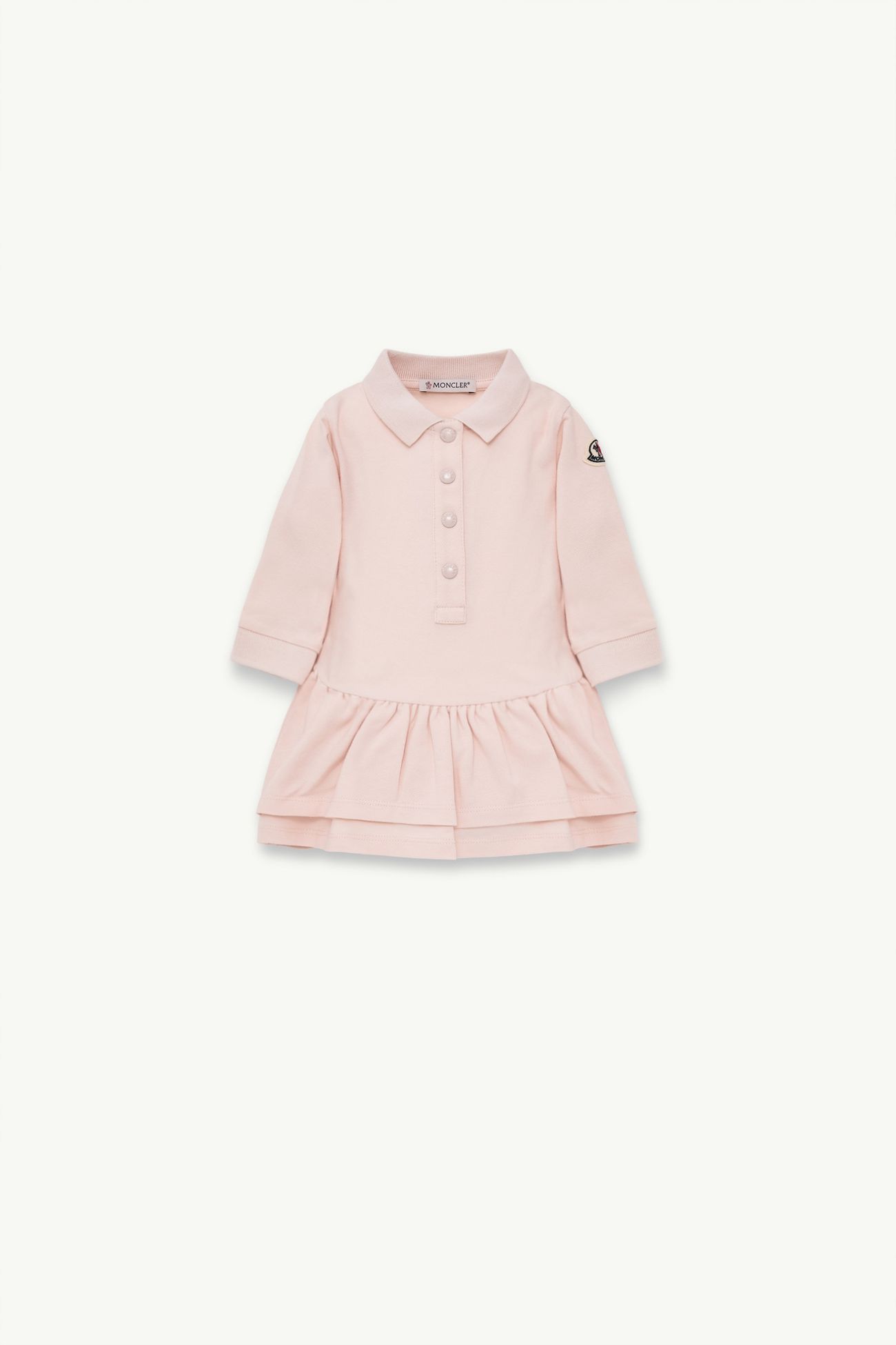 Vestido de piqué de algodón Niña Rosado claro Moncler 0