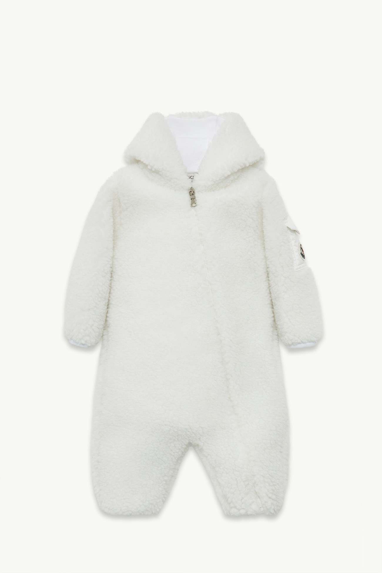 Teddy Hooded Baby Grow Gender Neutral White Moncler 0