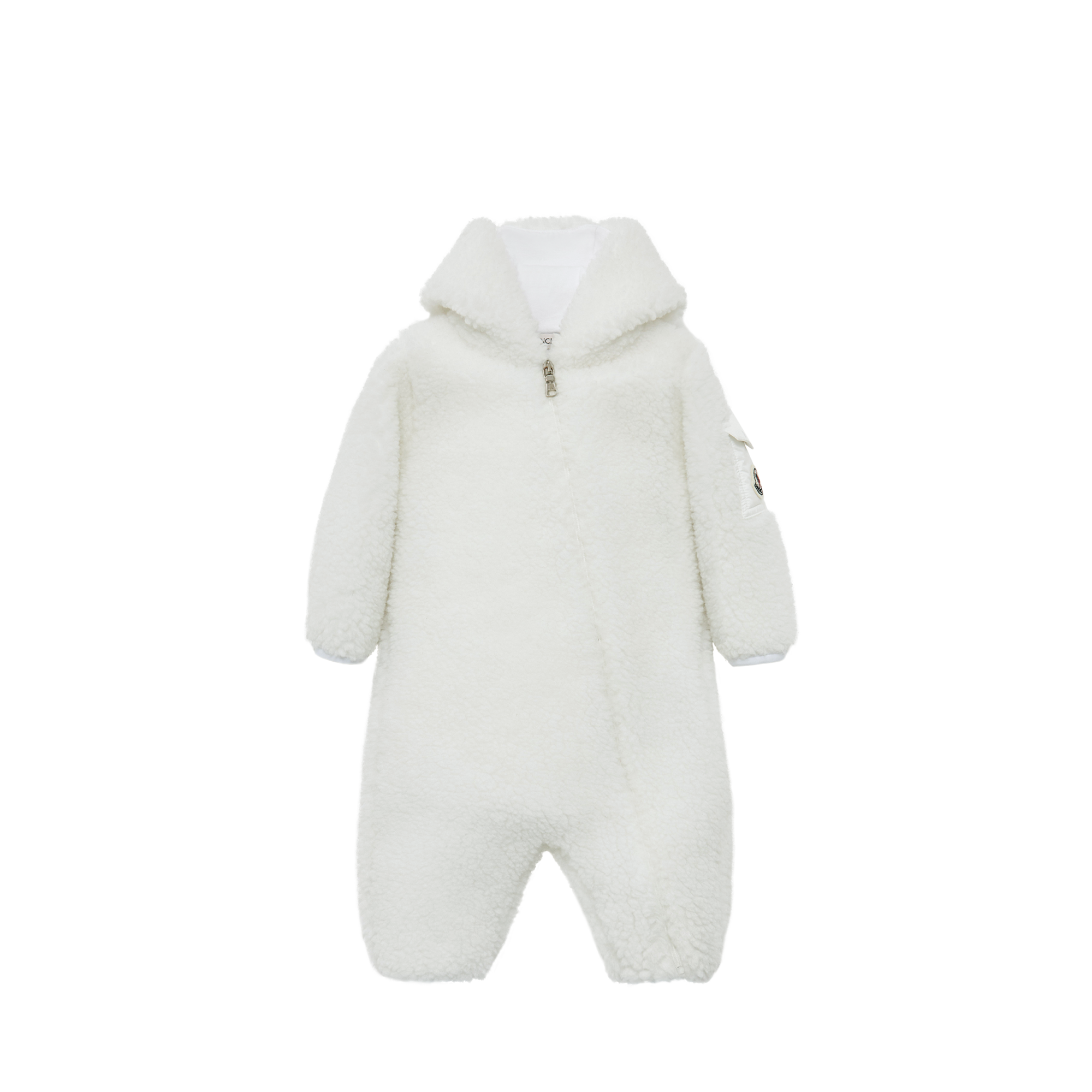Moncler  Teddy Hooded Baby Grow for Children in White, Size: 1/3M