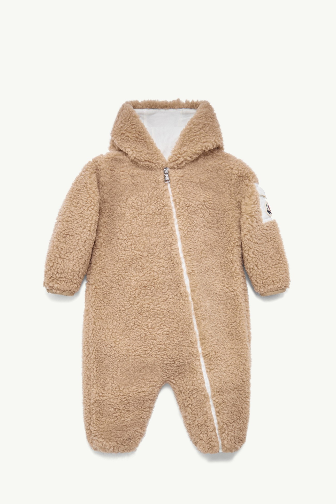 Teddy Hooded Baby Grow Gender Neutral Beige Moncler 0
