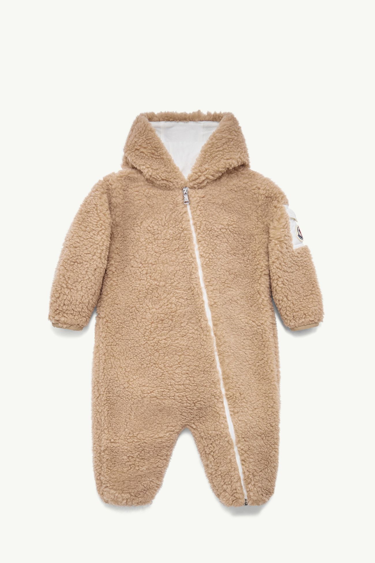 Tutina con cappuccio Teddy Gender Neutral Beige Moncler 0