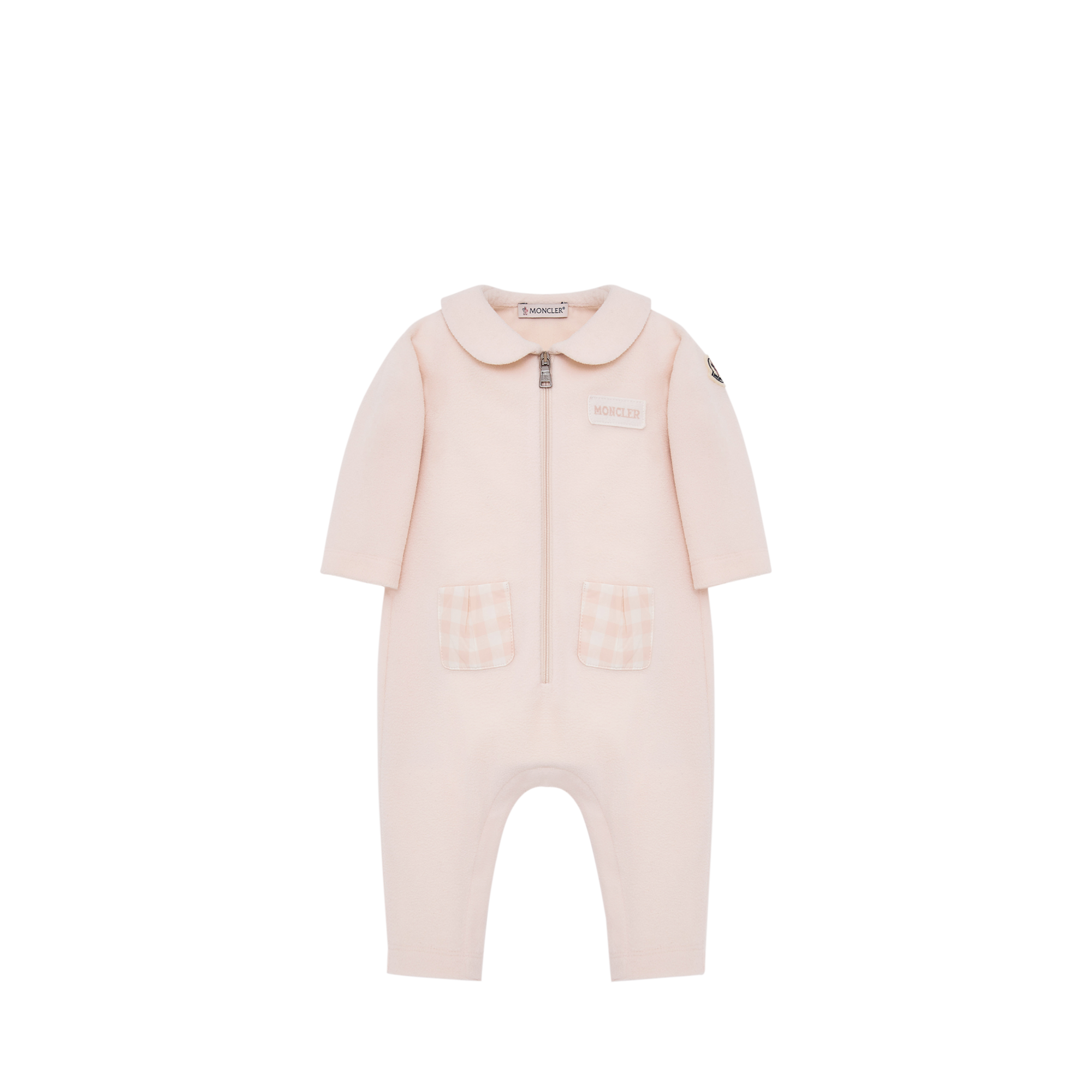 Moncler  Peter Pan Collar Romper for Girls in Pink, Size: 9/12M