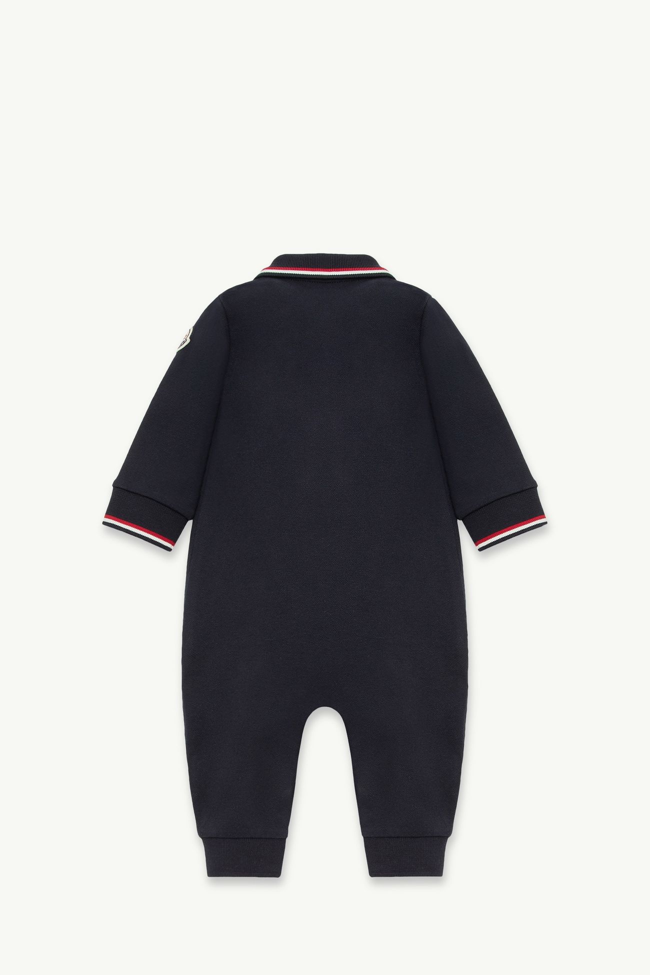 三色飾邊珠地棉嬰兒連身衣 男童 海軍藍色 Moncler 2