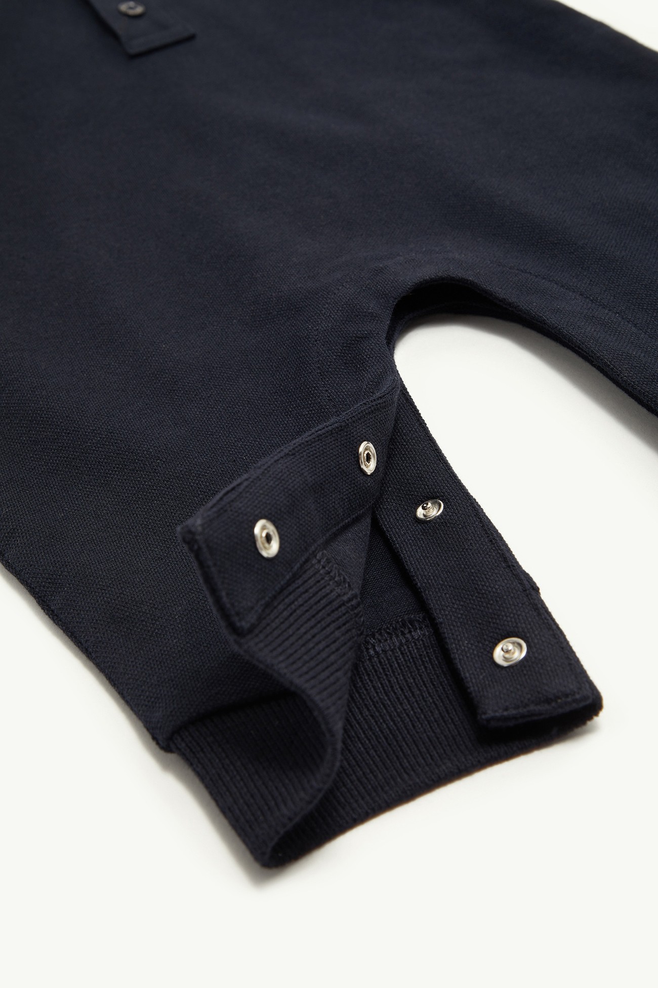 Tricolour-Trimmed Cotton Piquet Baby Grow Boy Navy Blue Moncler 3